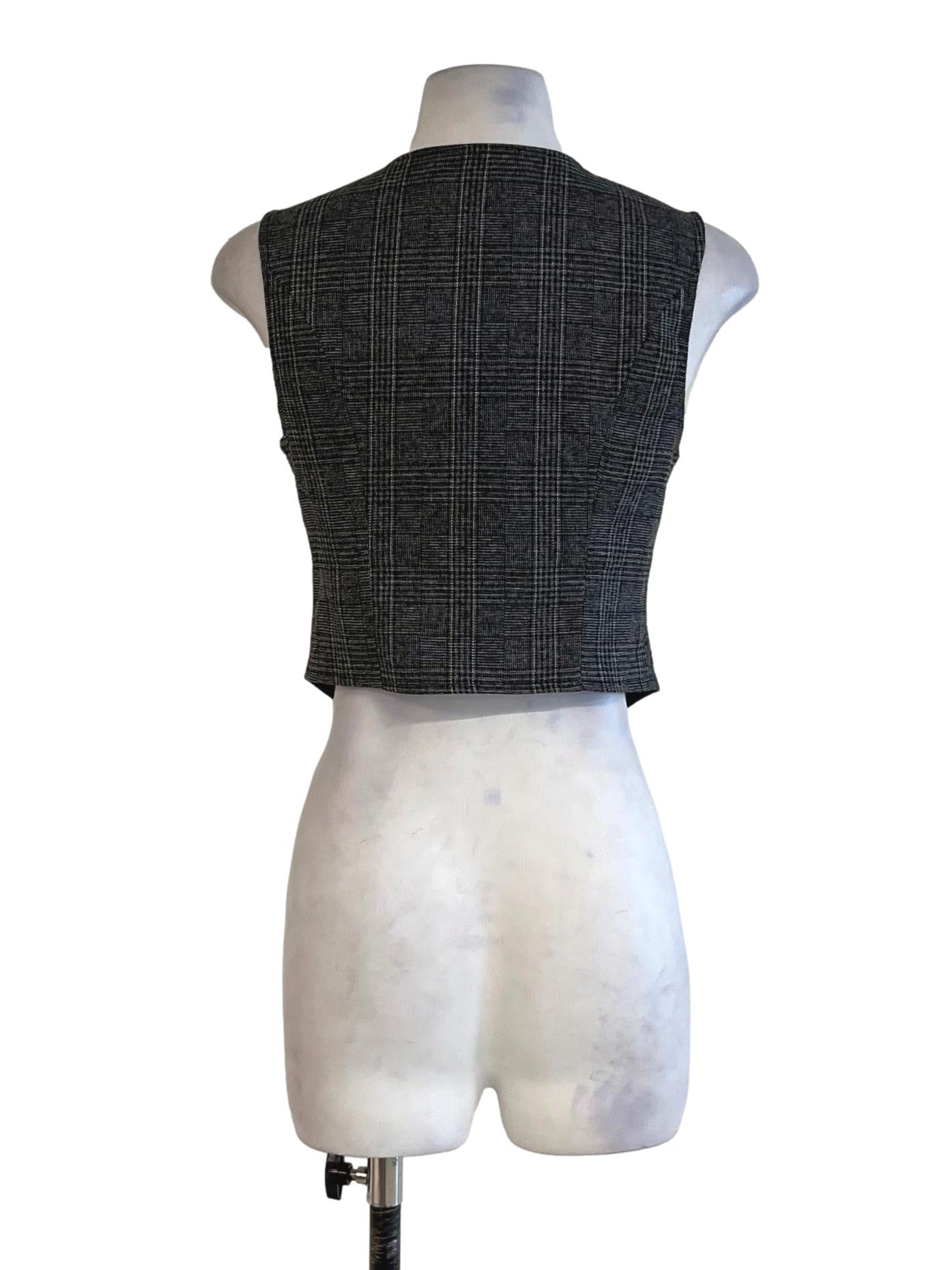 Black Tartan Sleeveless Top