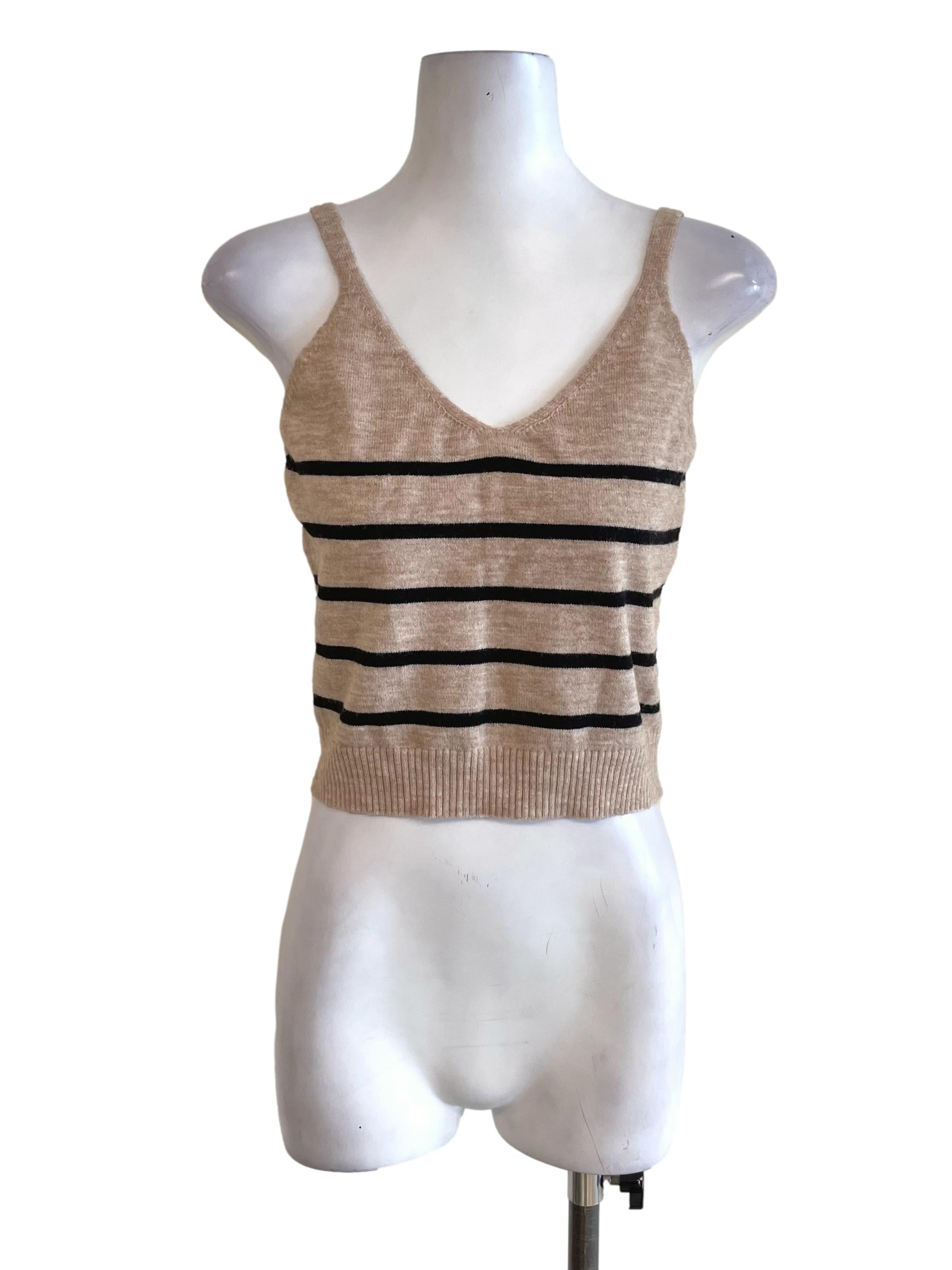 Latte Stripe Knit Mini Top TWL