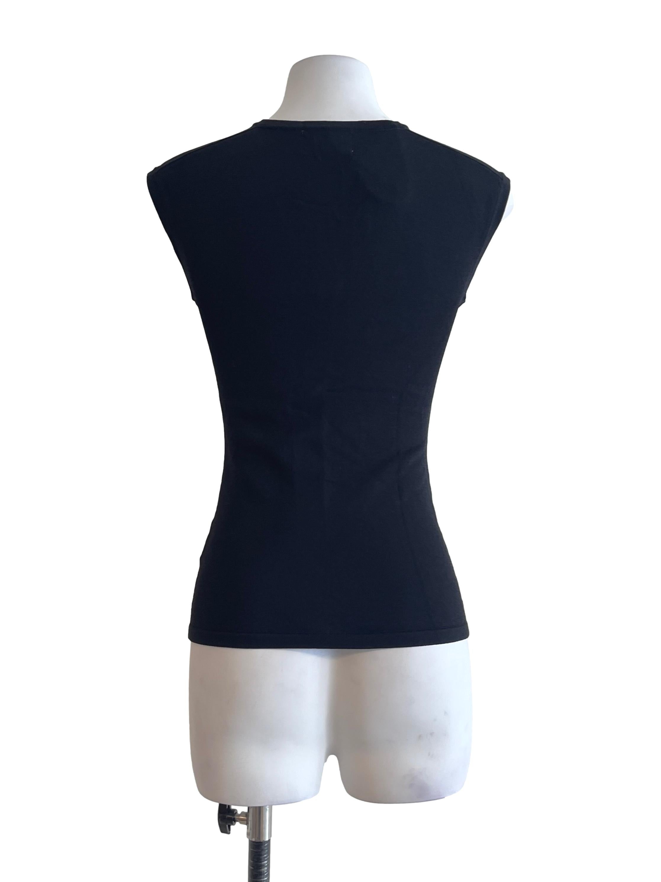 Black V-Neck Knit Top OSN