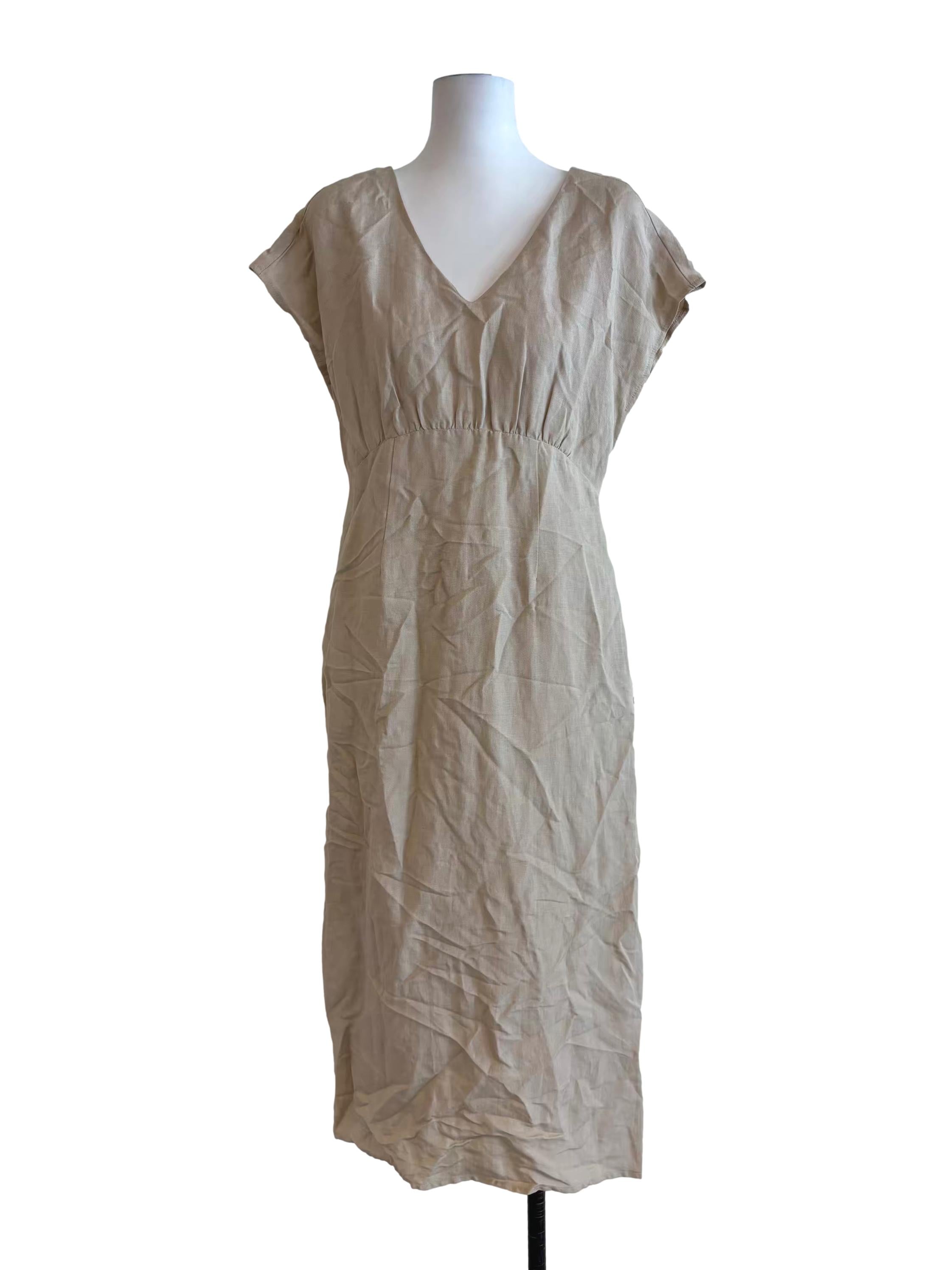 Merino Sleeveless Midi Linen Dress