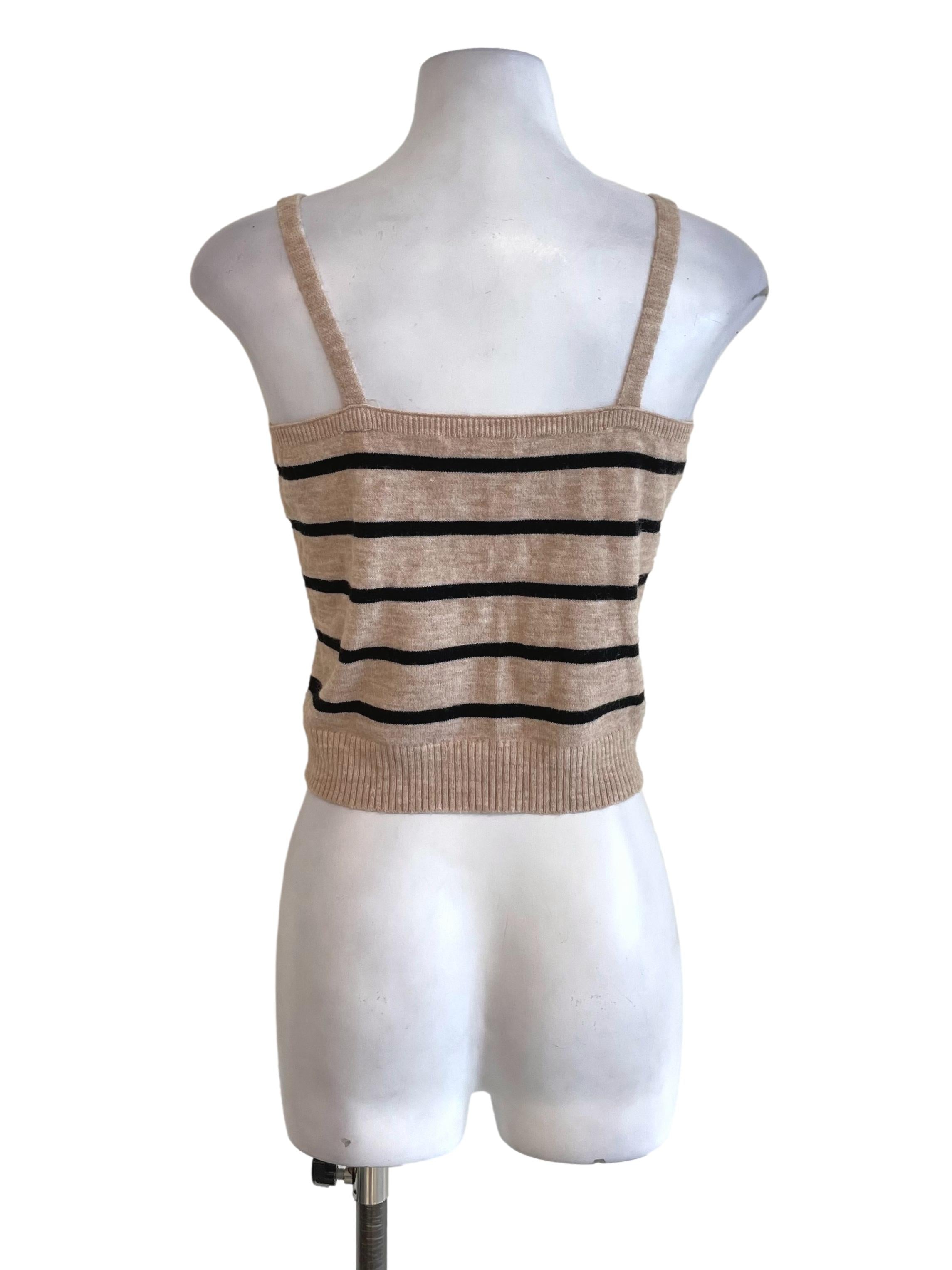 Latte Stripe Knit Mini Top TWL