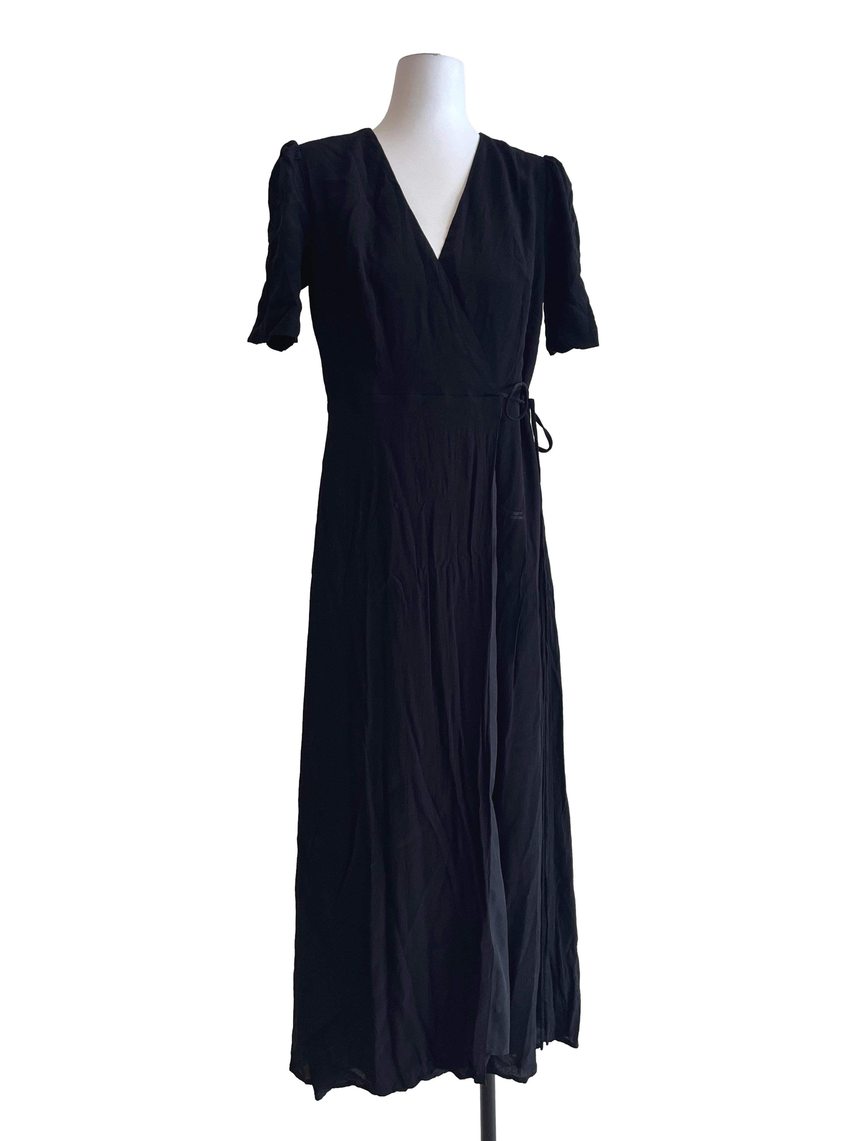 Onyx Black Wrap Dress CM