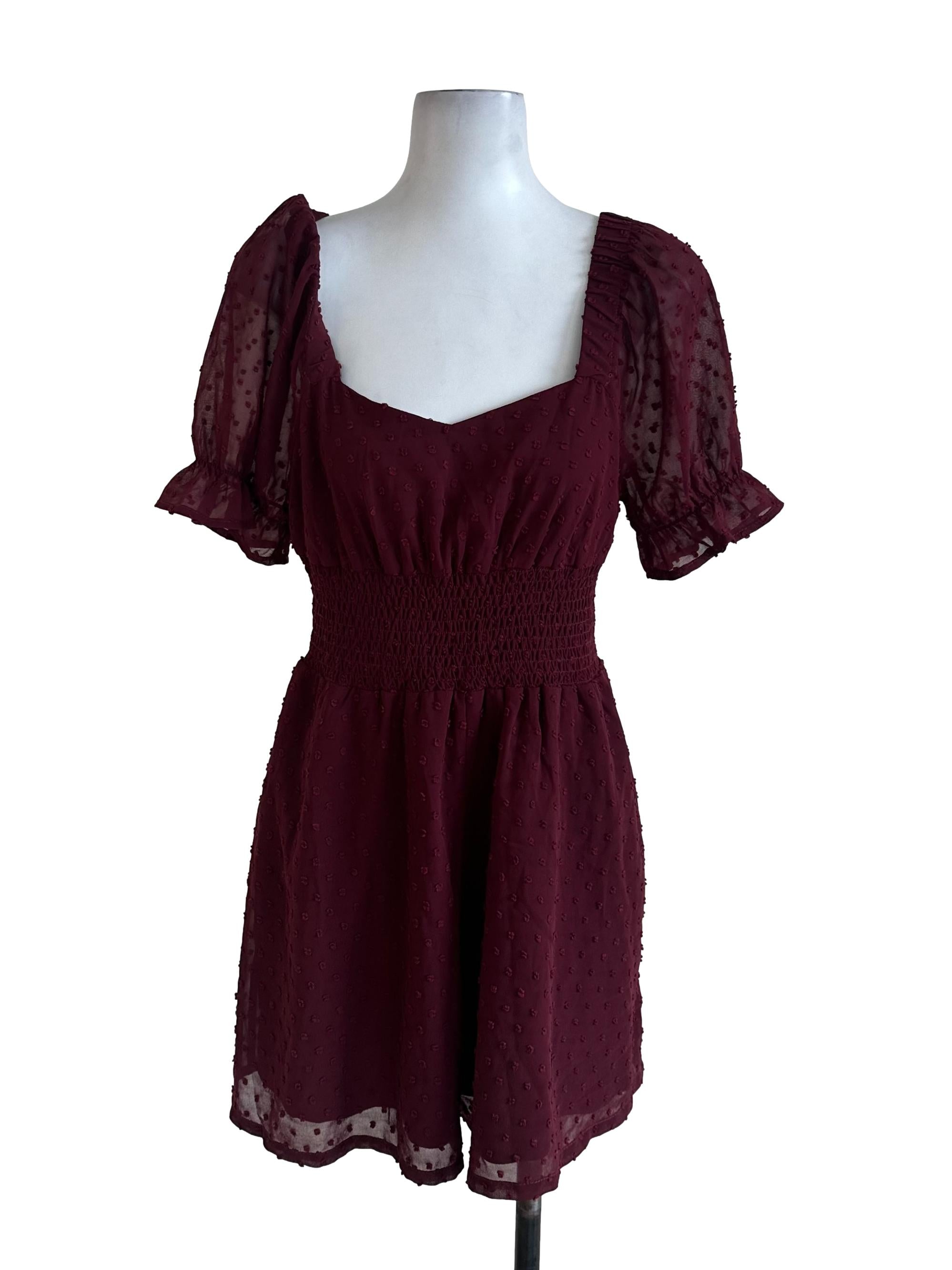 Maroon Red Textured Rompers