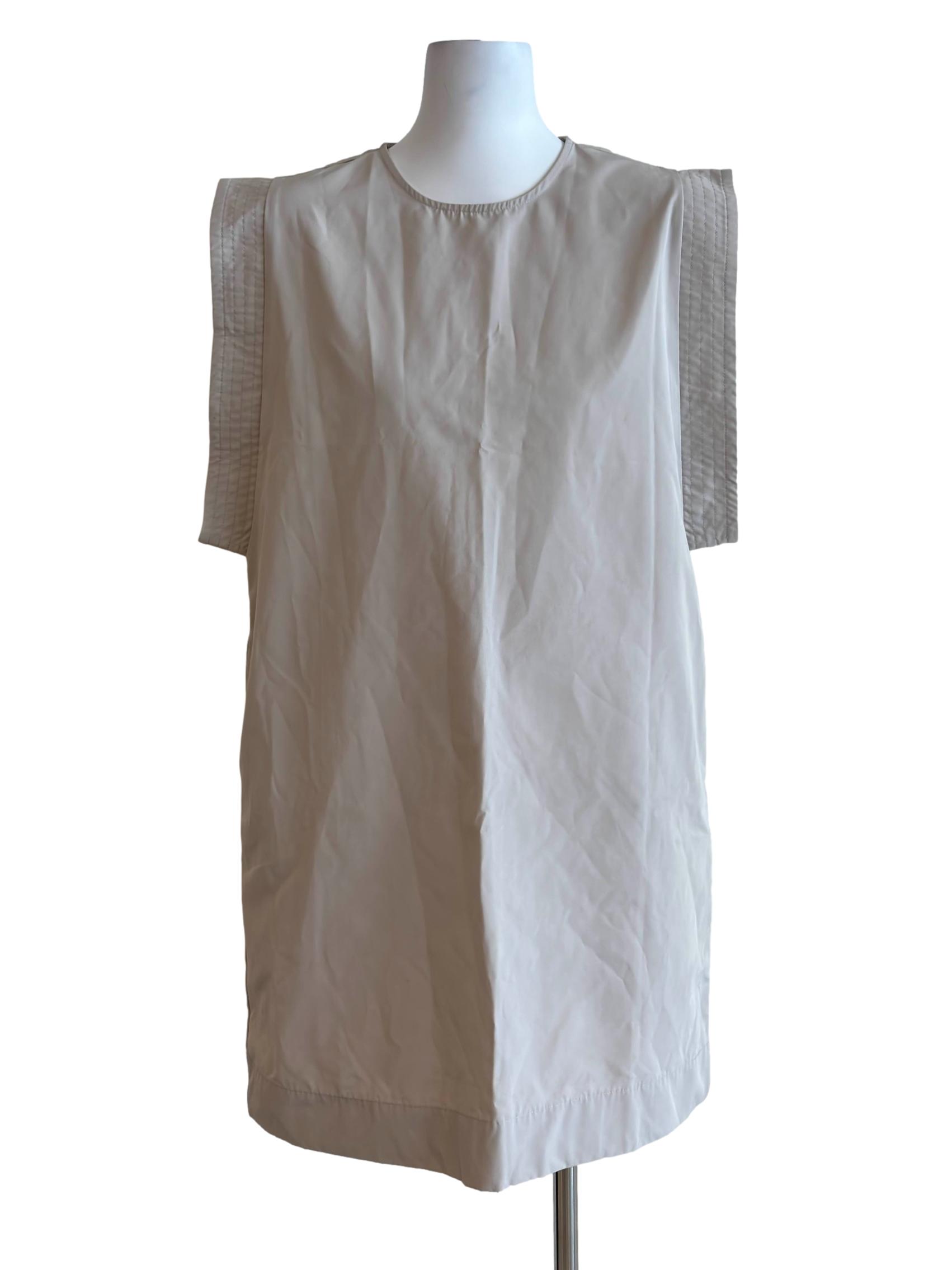 Light Beige Sleeveless Shift Dress
