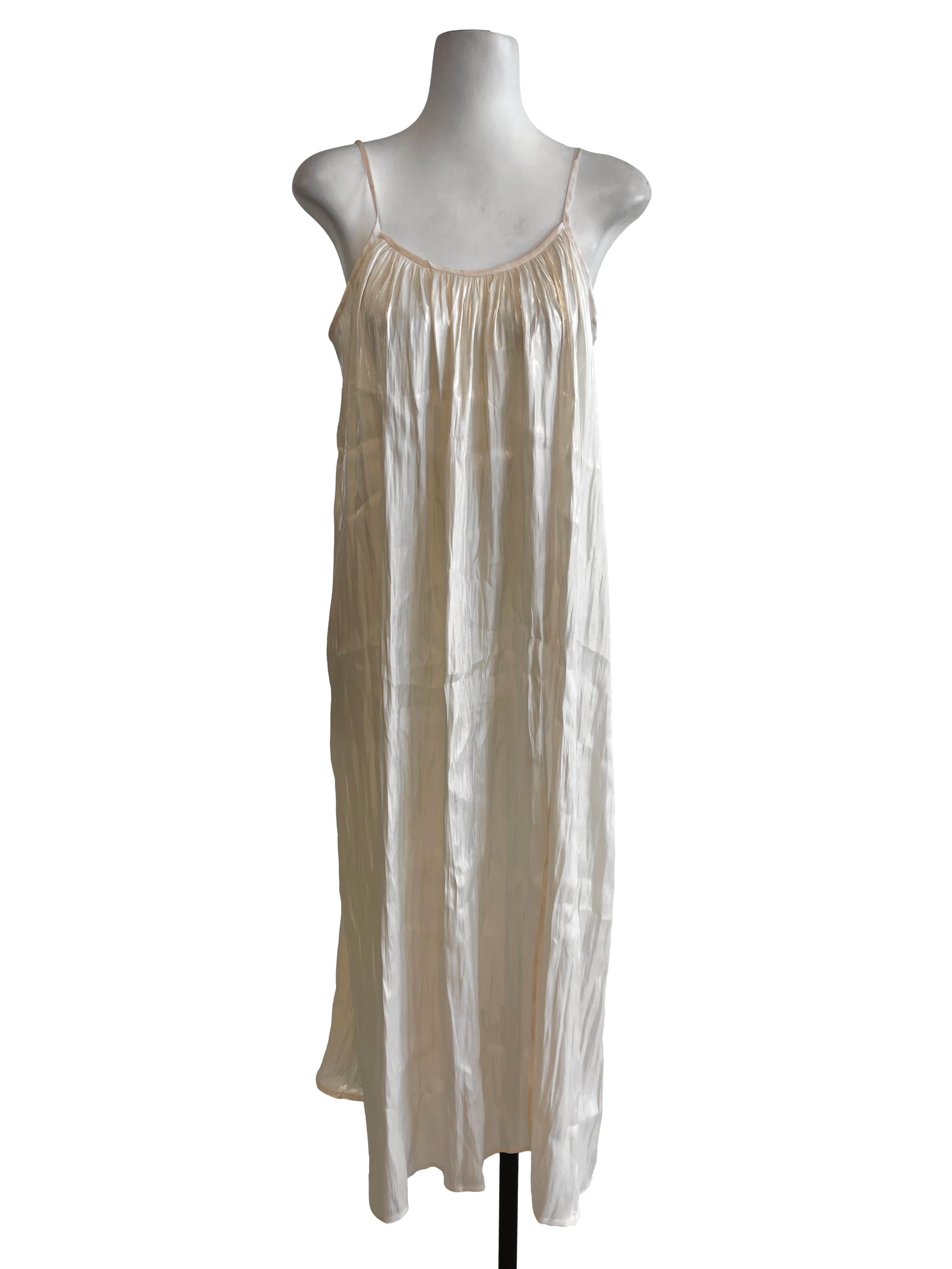 Beige Shimmer Sheer Dress