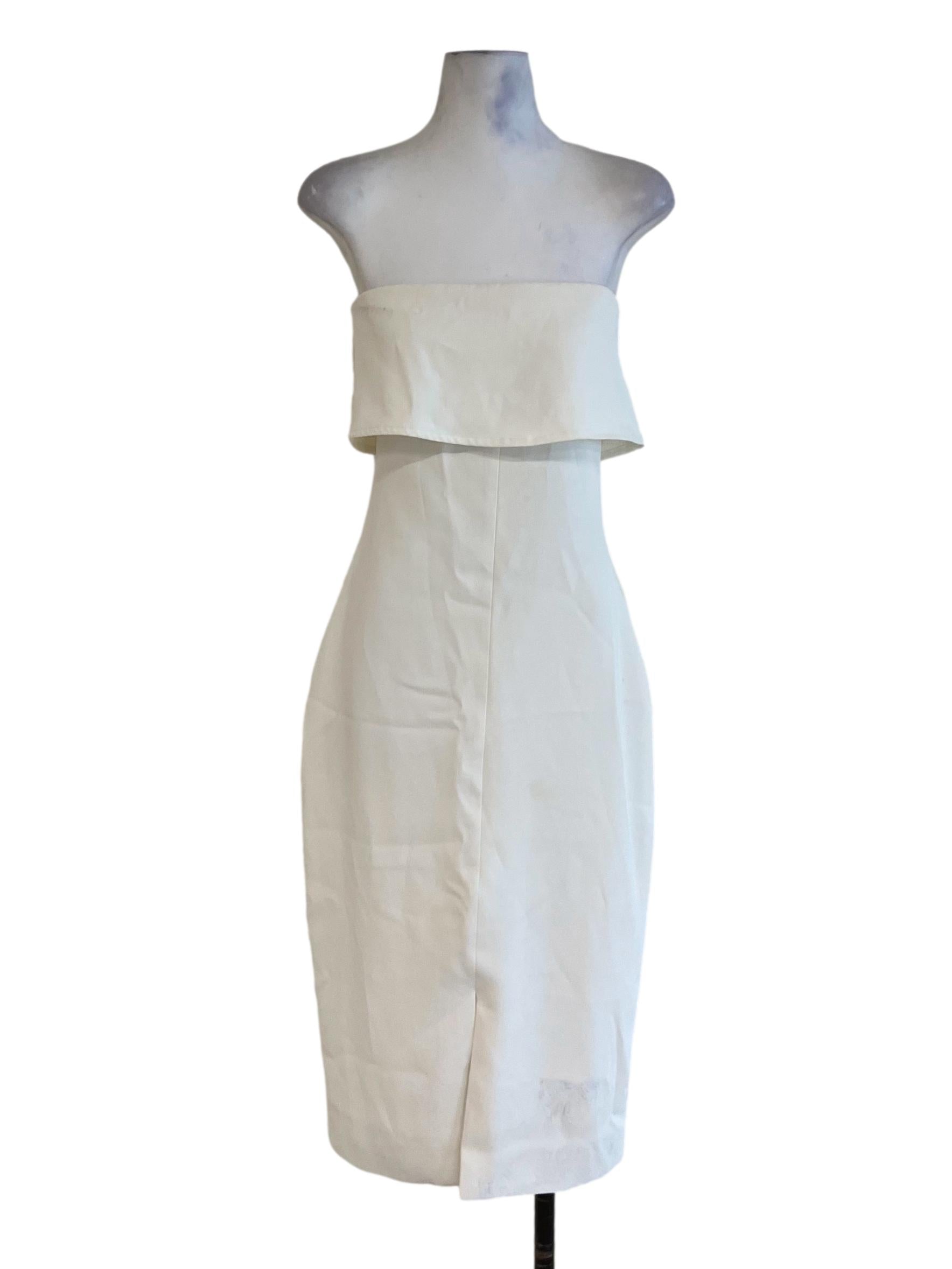 White Strapless Sheath Dress