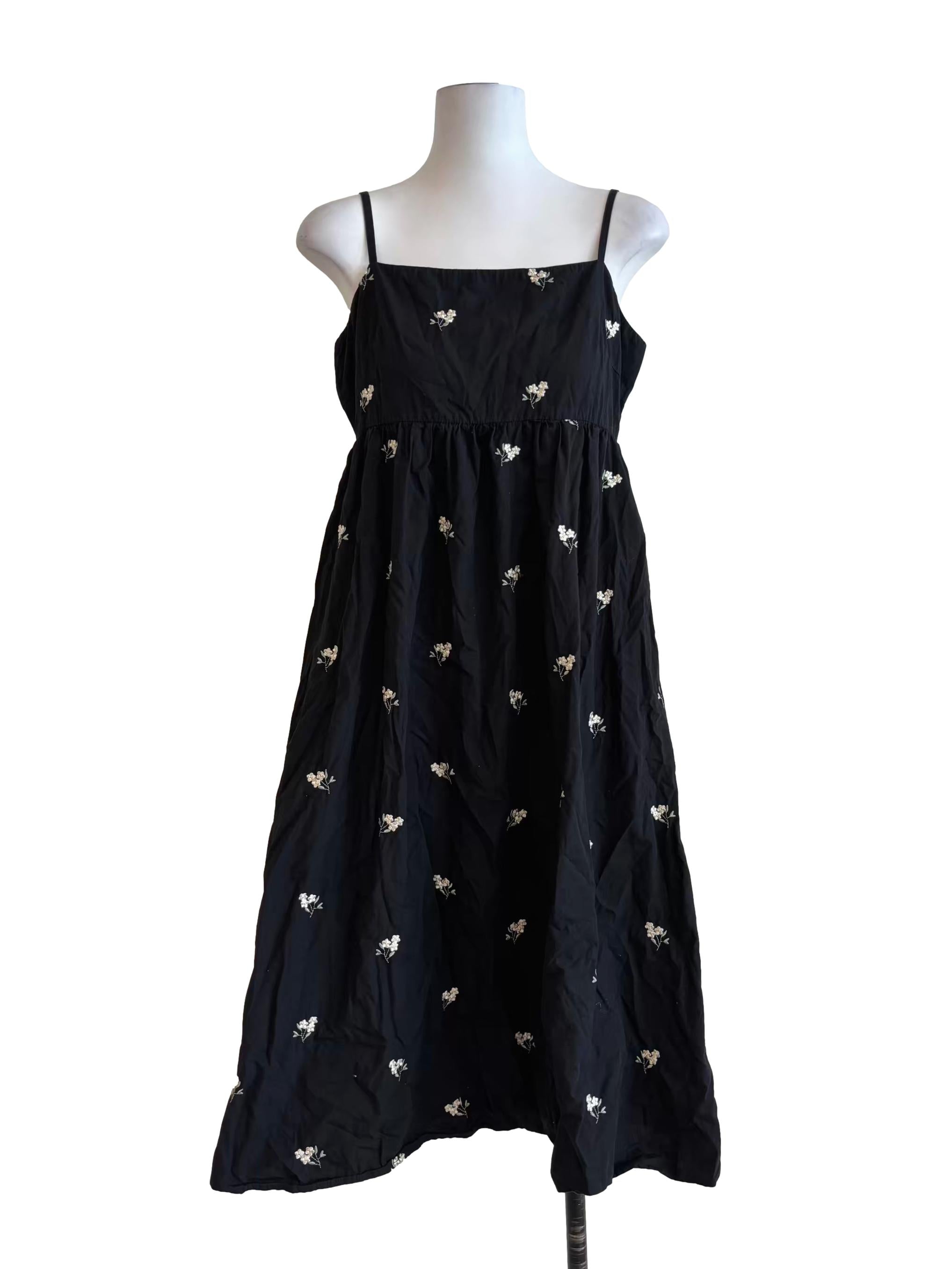 Eerie Black Embroidered Cami Dress
