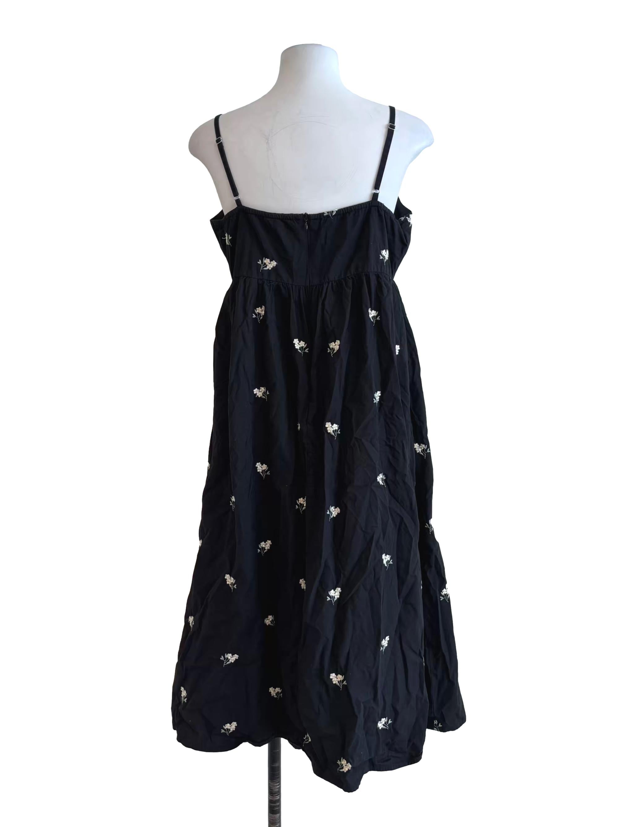 Eerie Black Embroidered Cami Dress