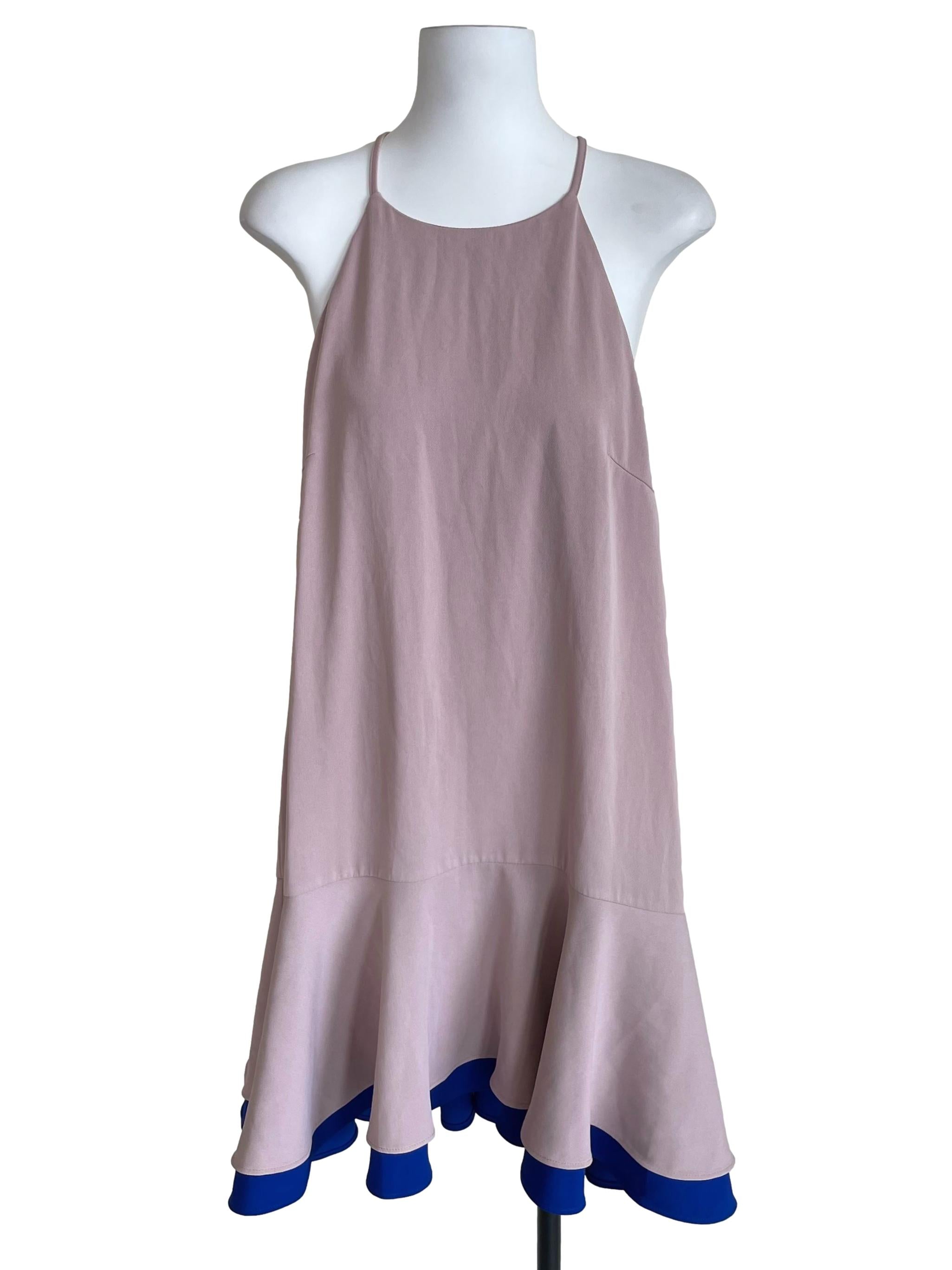 Crepe Pink Contrast Layer Dress