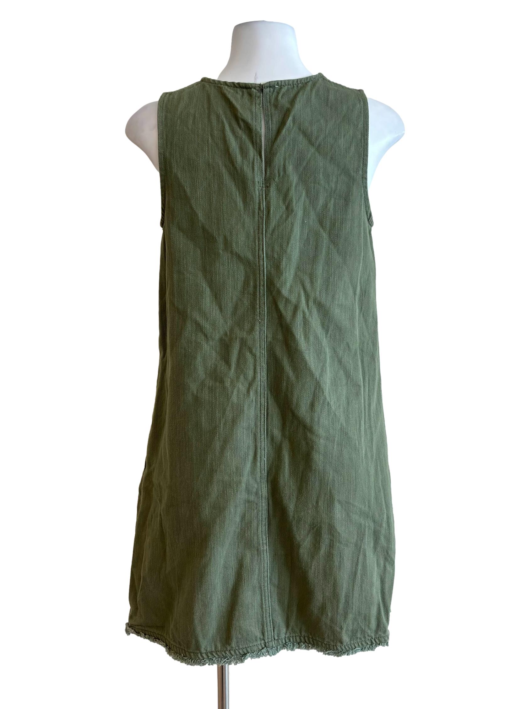 Sage Green Denim Shift Dress