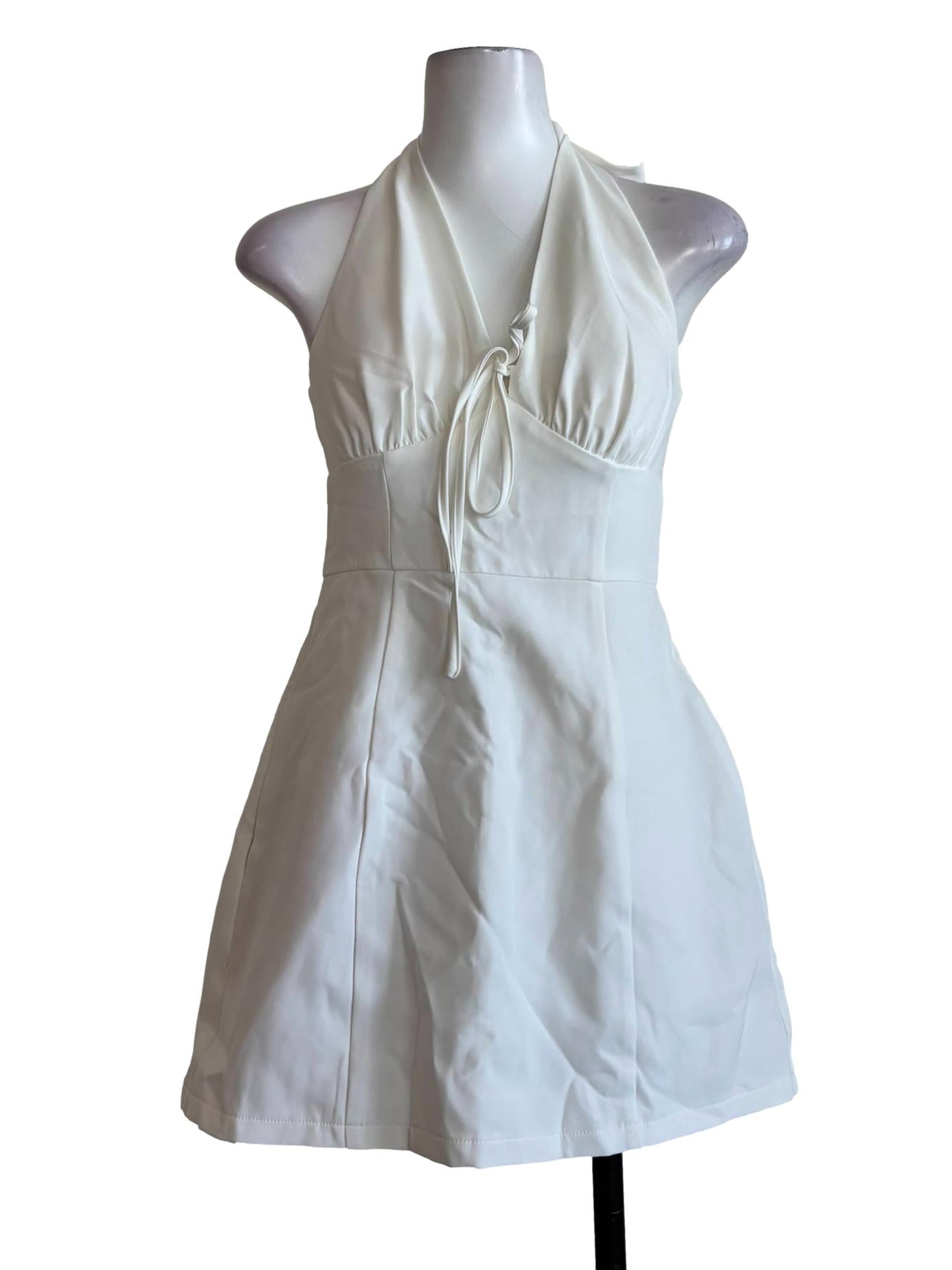 Ivory White Halter Dress