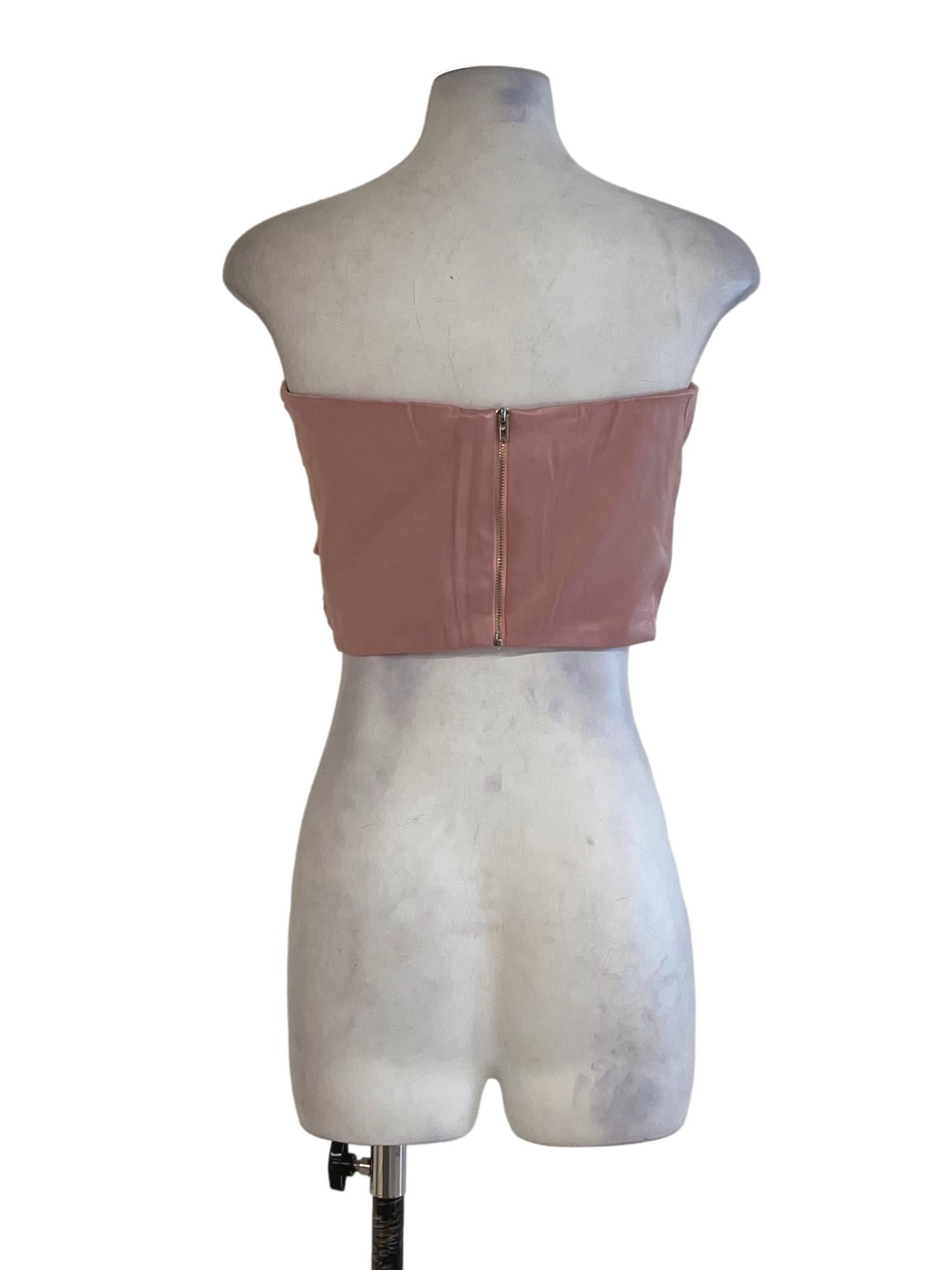 Blush Pink Strapless Cropped Top