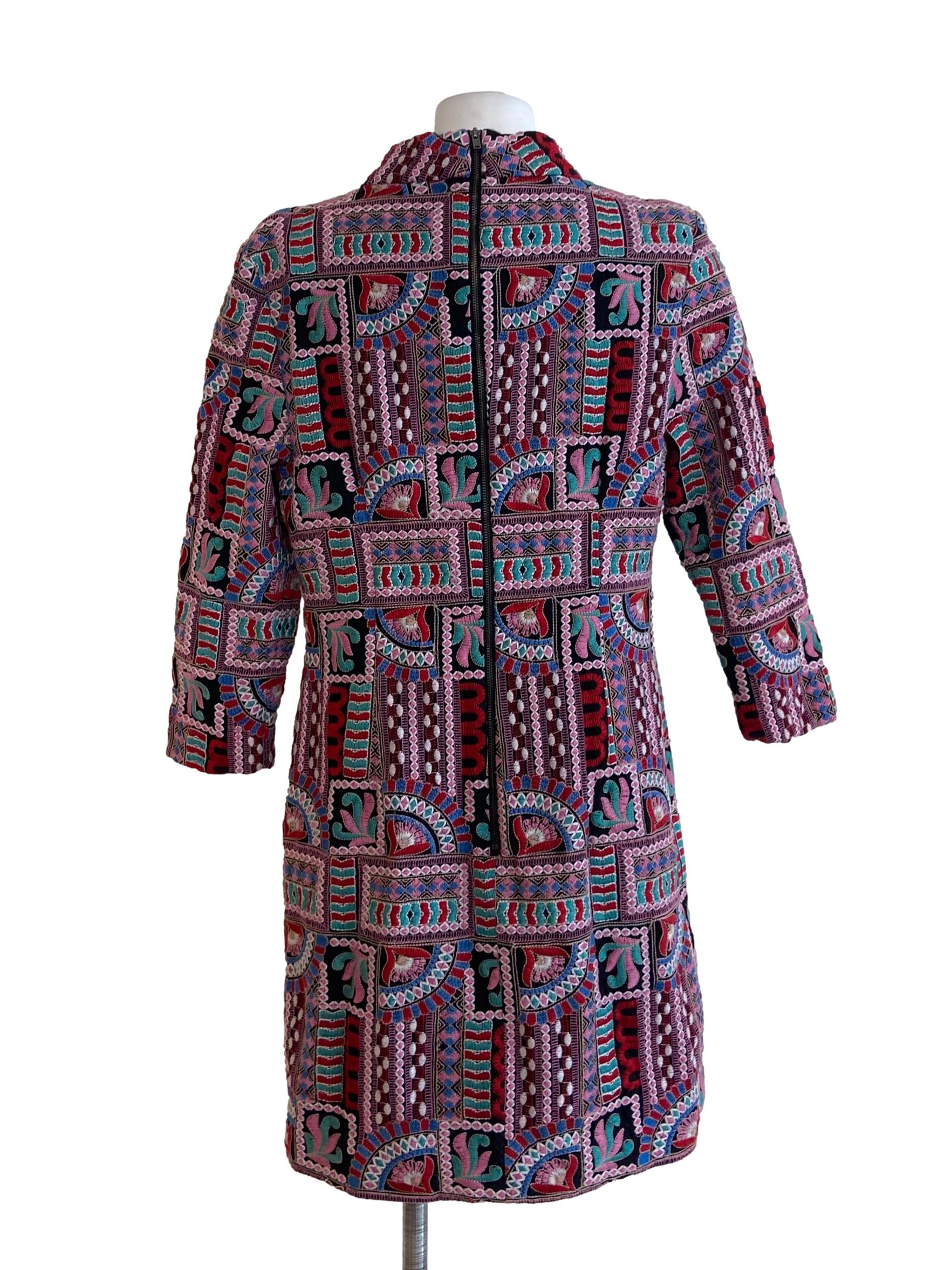 Black & Multi Color Cut Out Tweed Dress