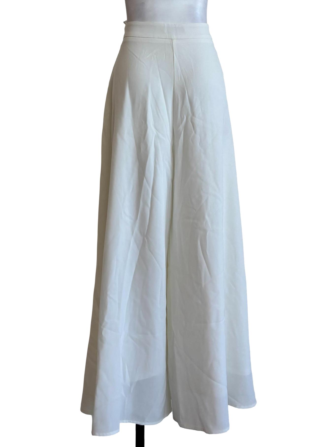 Powder White Wide Palazo Pants