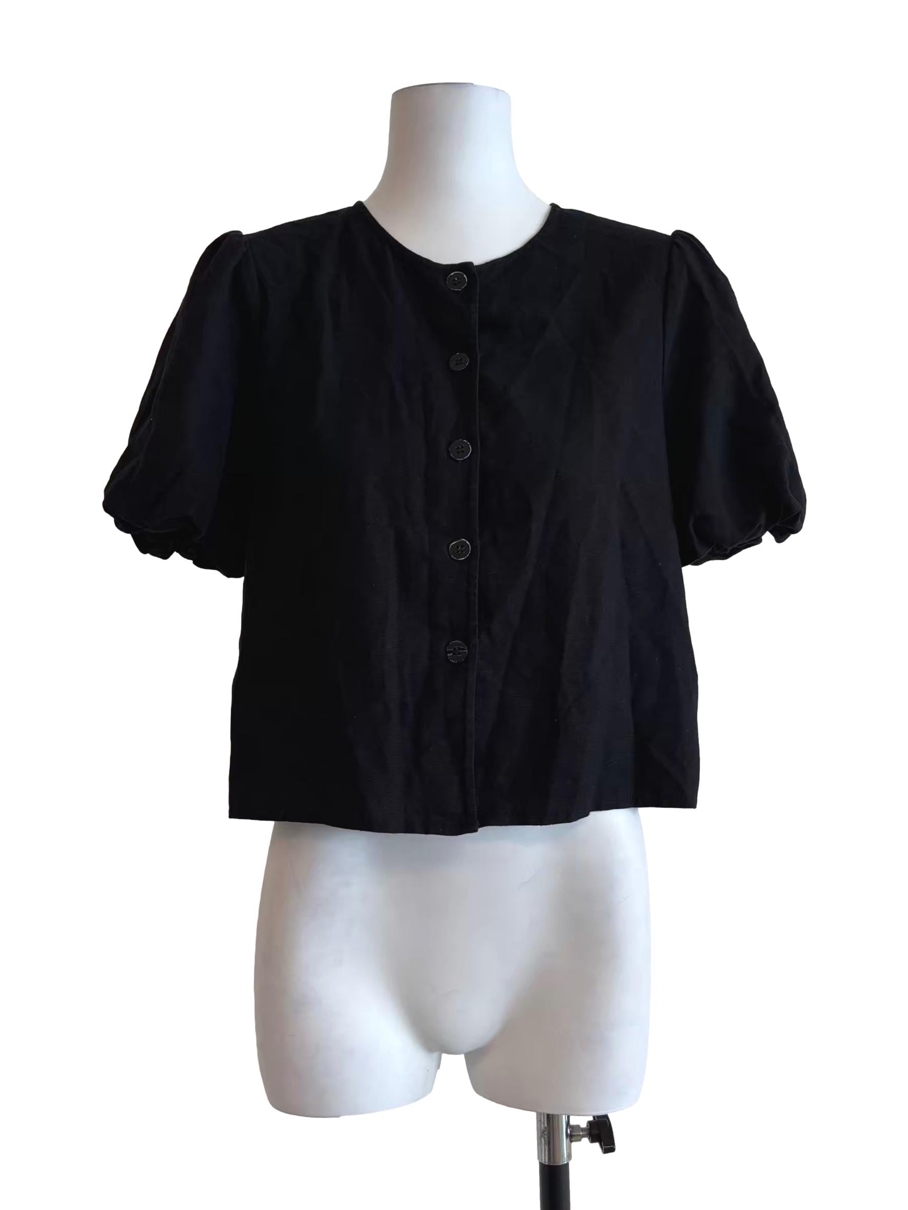 Slate Black Buttoned Blouse