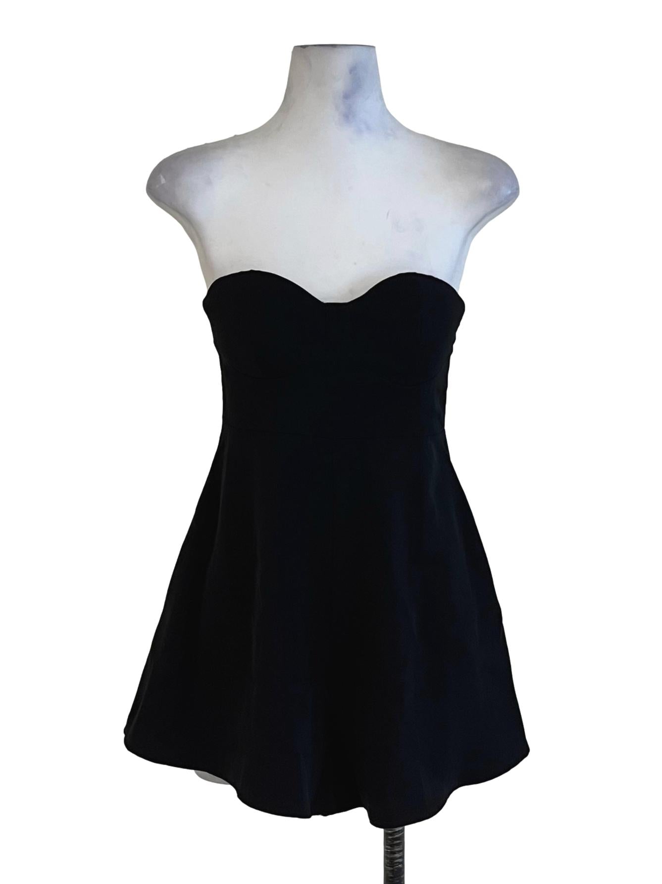 Black Sweetheart Neckline Romper
