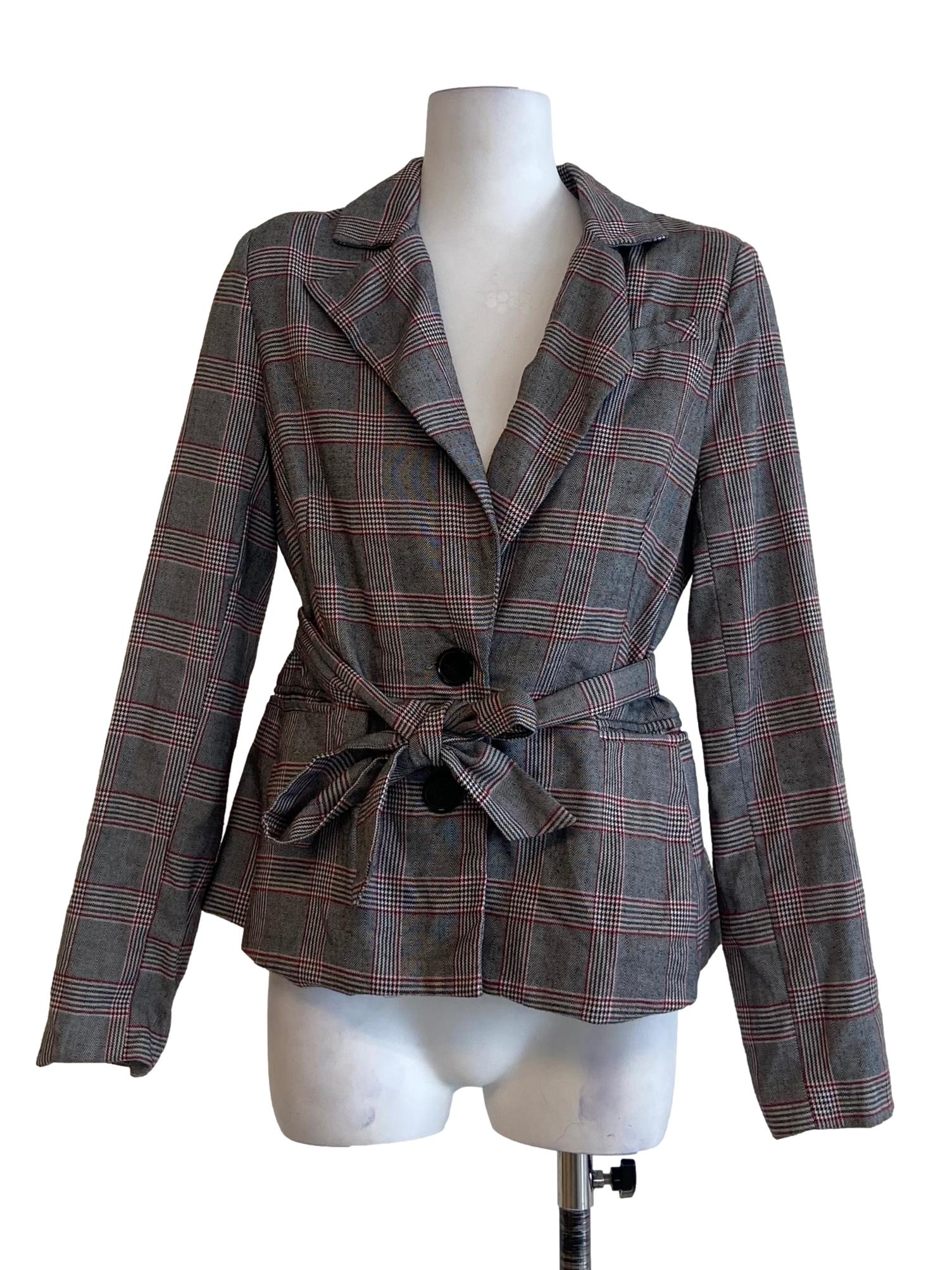 Black & Red Tartan Single Breasted Blazer