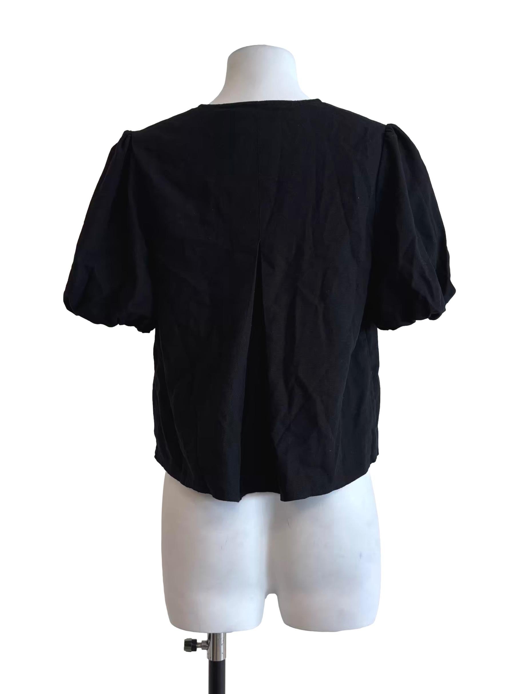 Slate Black Buttoned Blouse