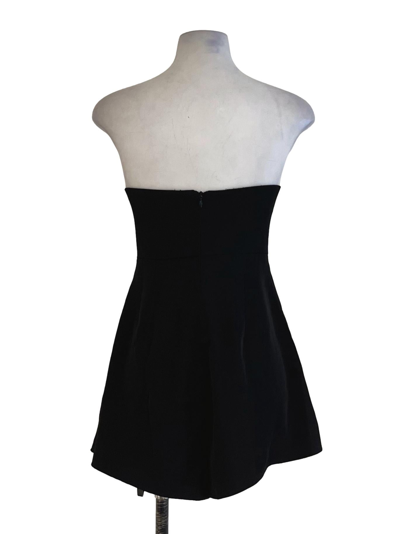 Black Sweetheart Neckline Romper