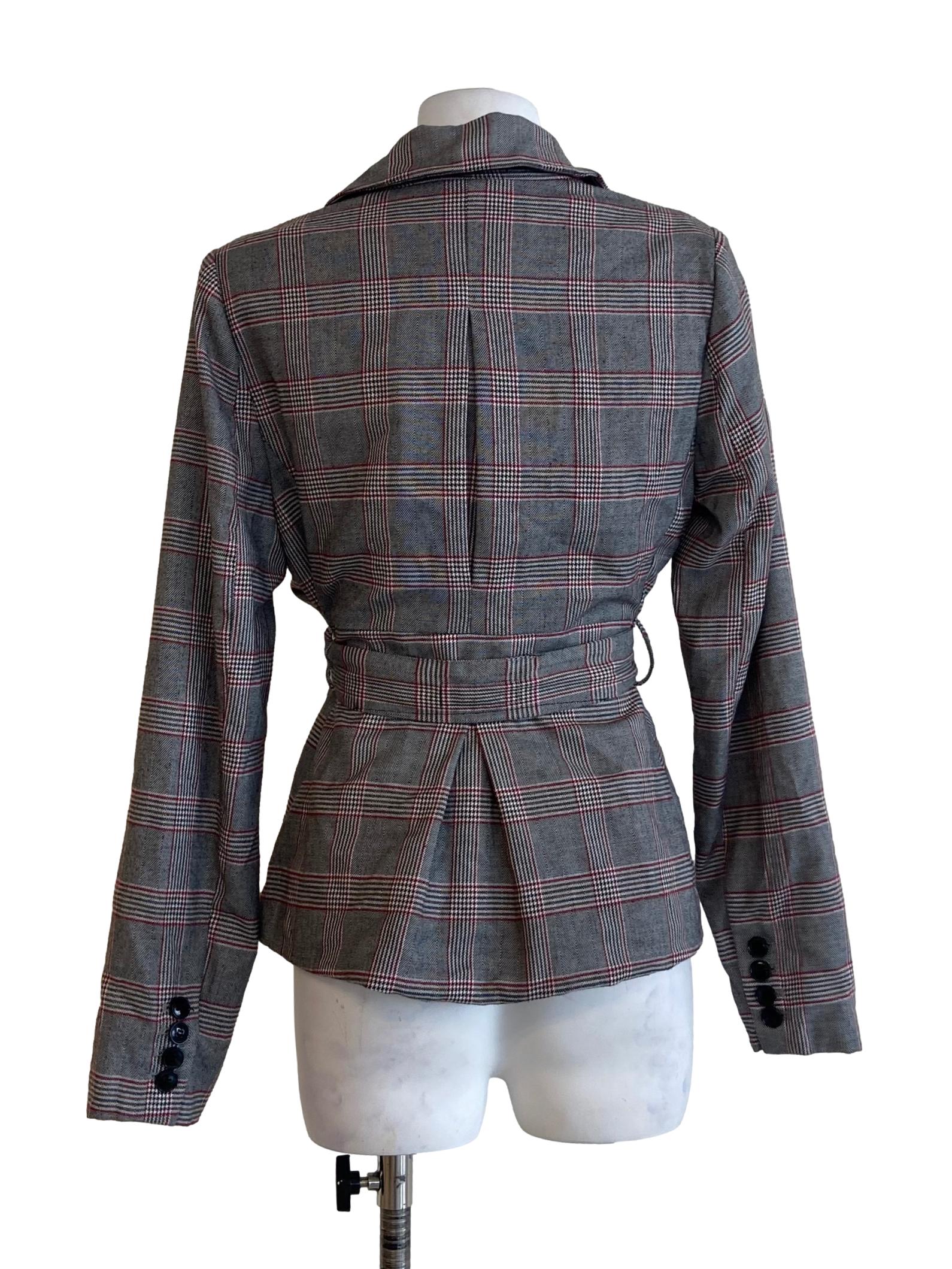 Black & Red Tartan Single Breasted Blazer