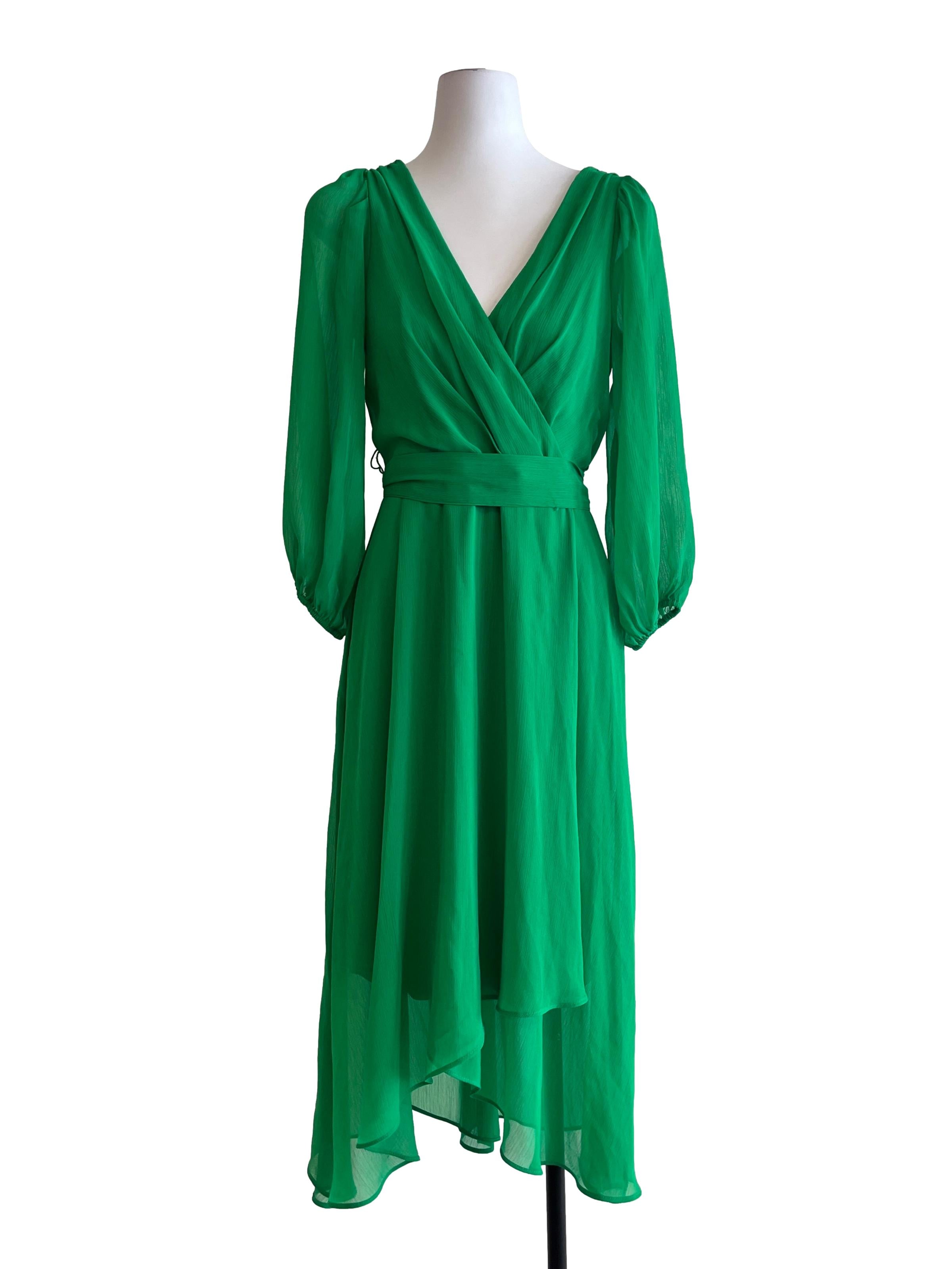 Kelly Green Wrap Dress