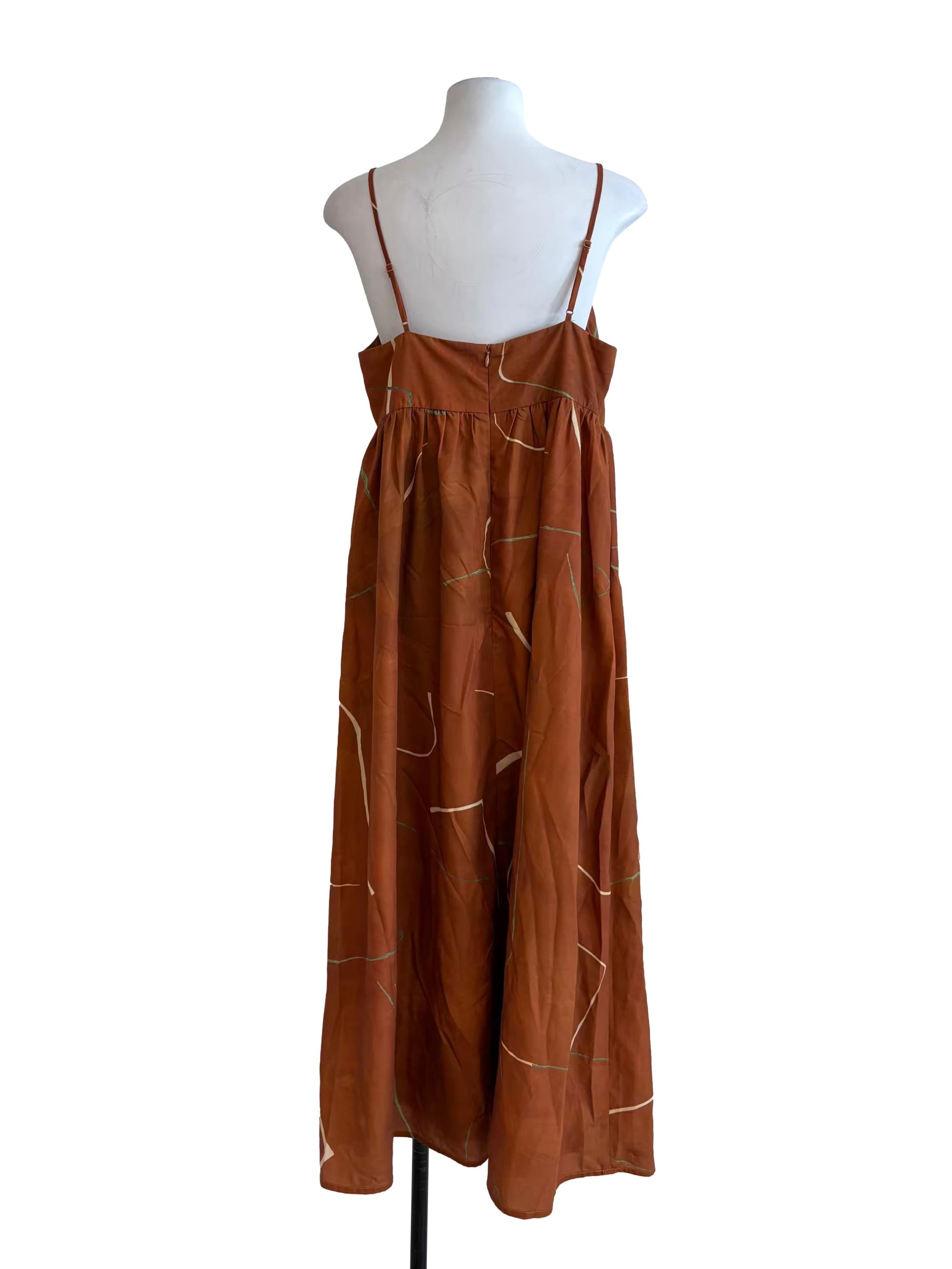Auburn Brown Camisole Dress