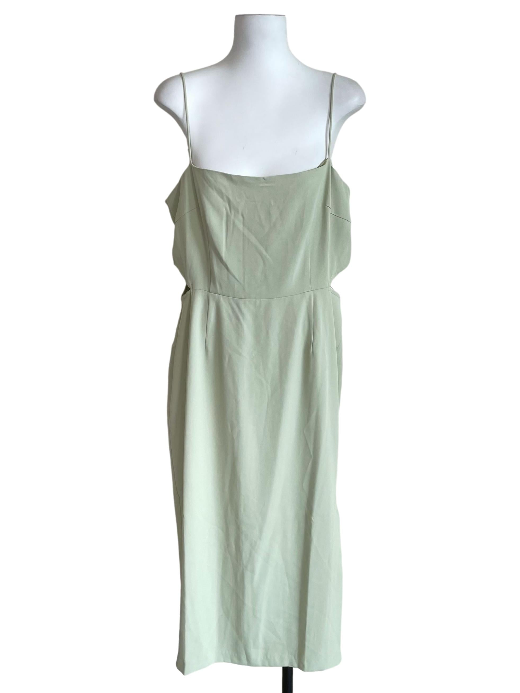 Light Green Slit Waist Dress