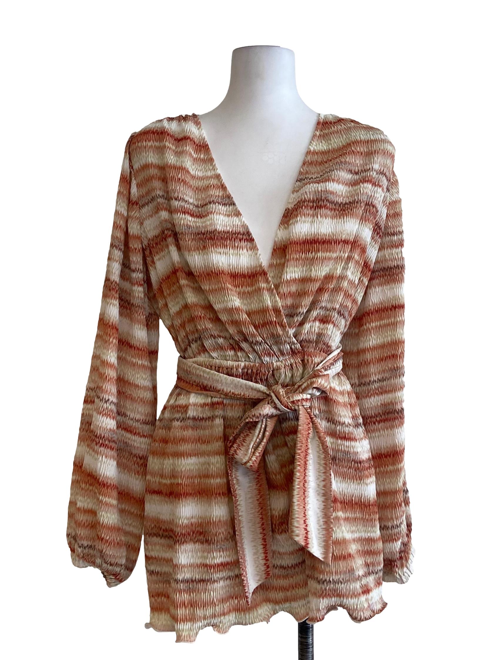 Orange V-Neck Pegged Romper