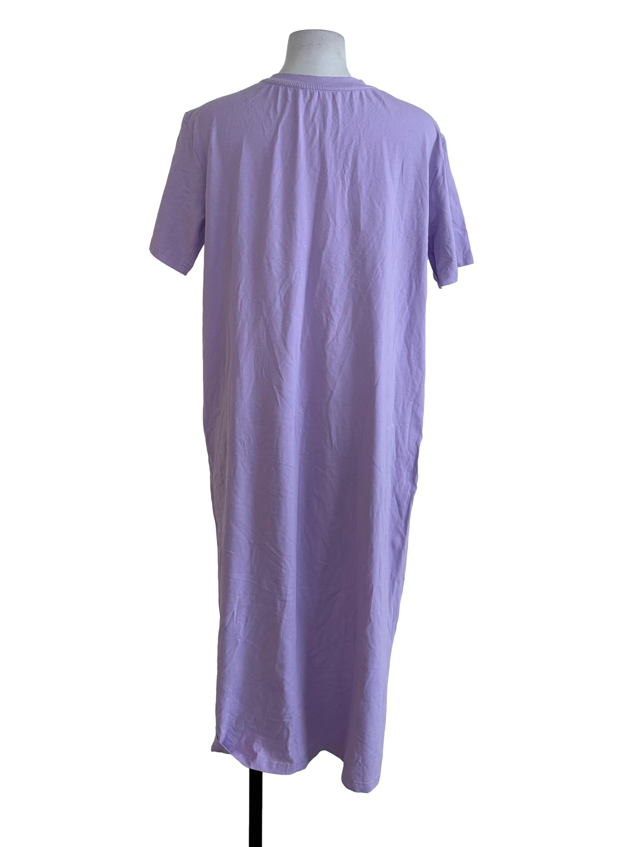 Lilac Purple Knot Plain Long Tee Top