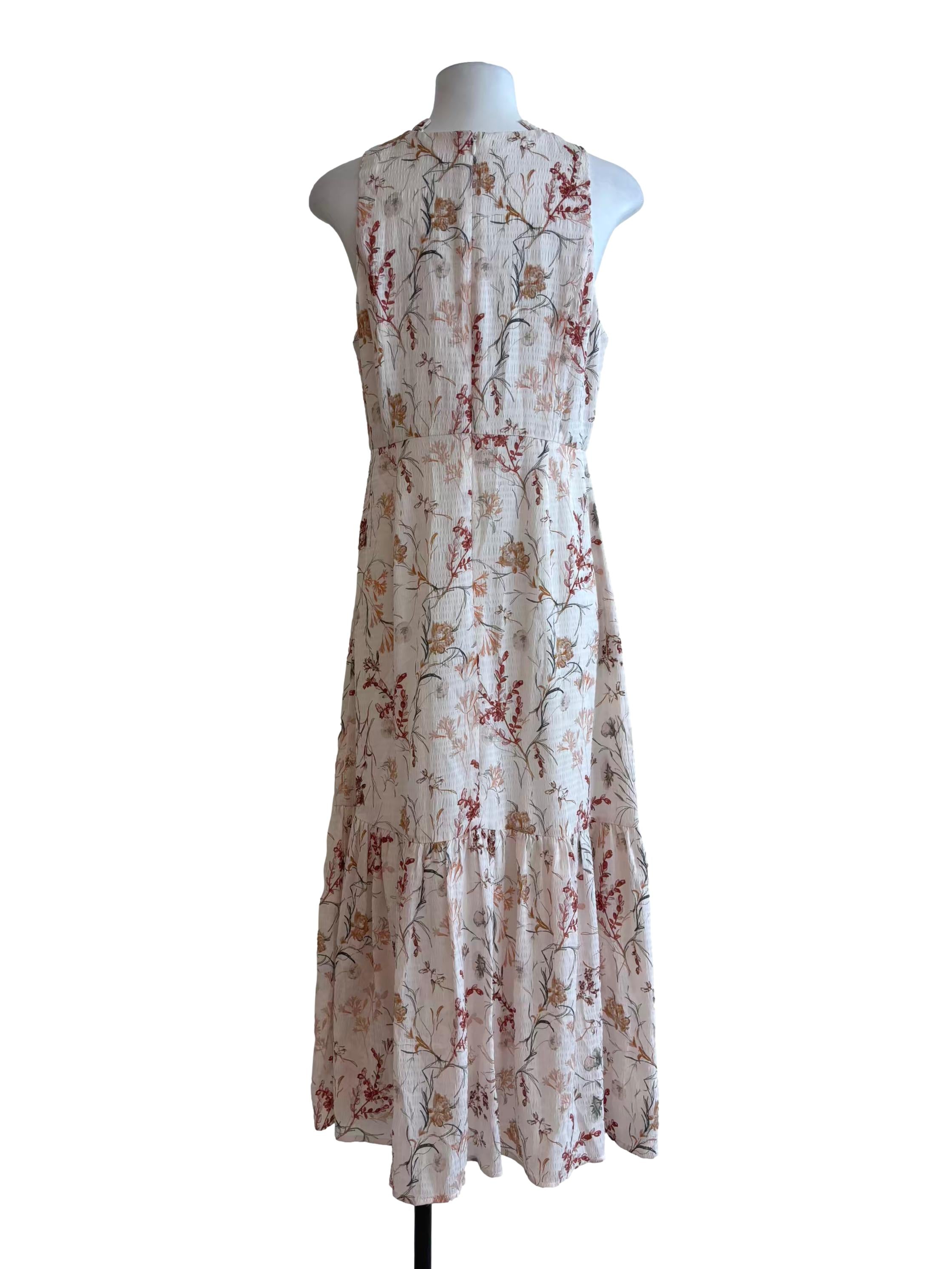 Coconut White Printed A-Line Dress