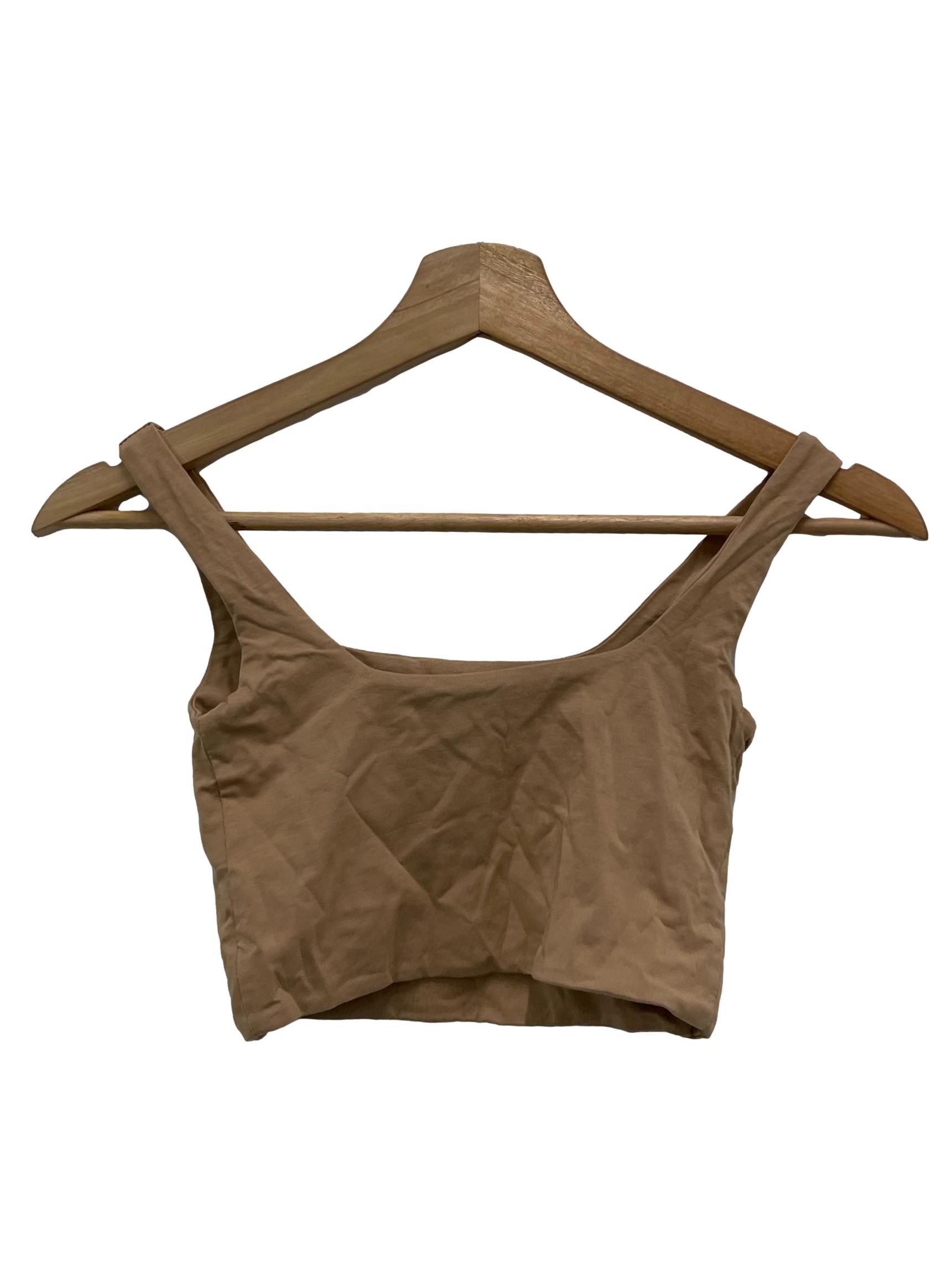 Brown Scoop Crop Tank