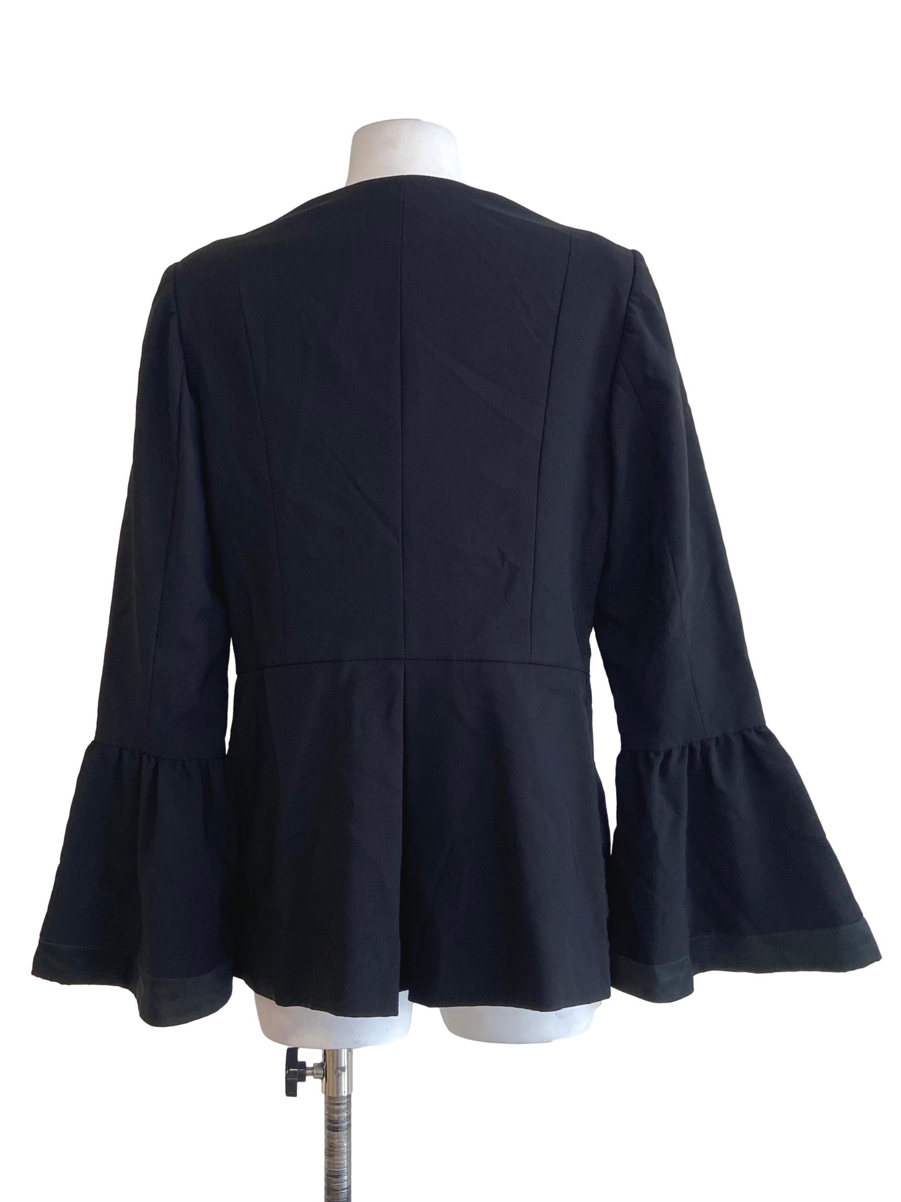 Black Zipper Mini Twill Blouse