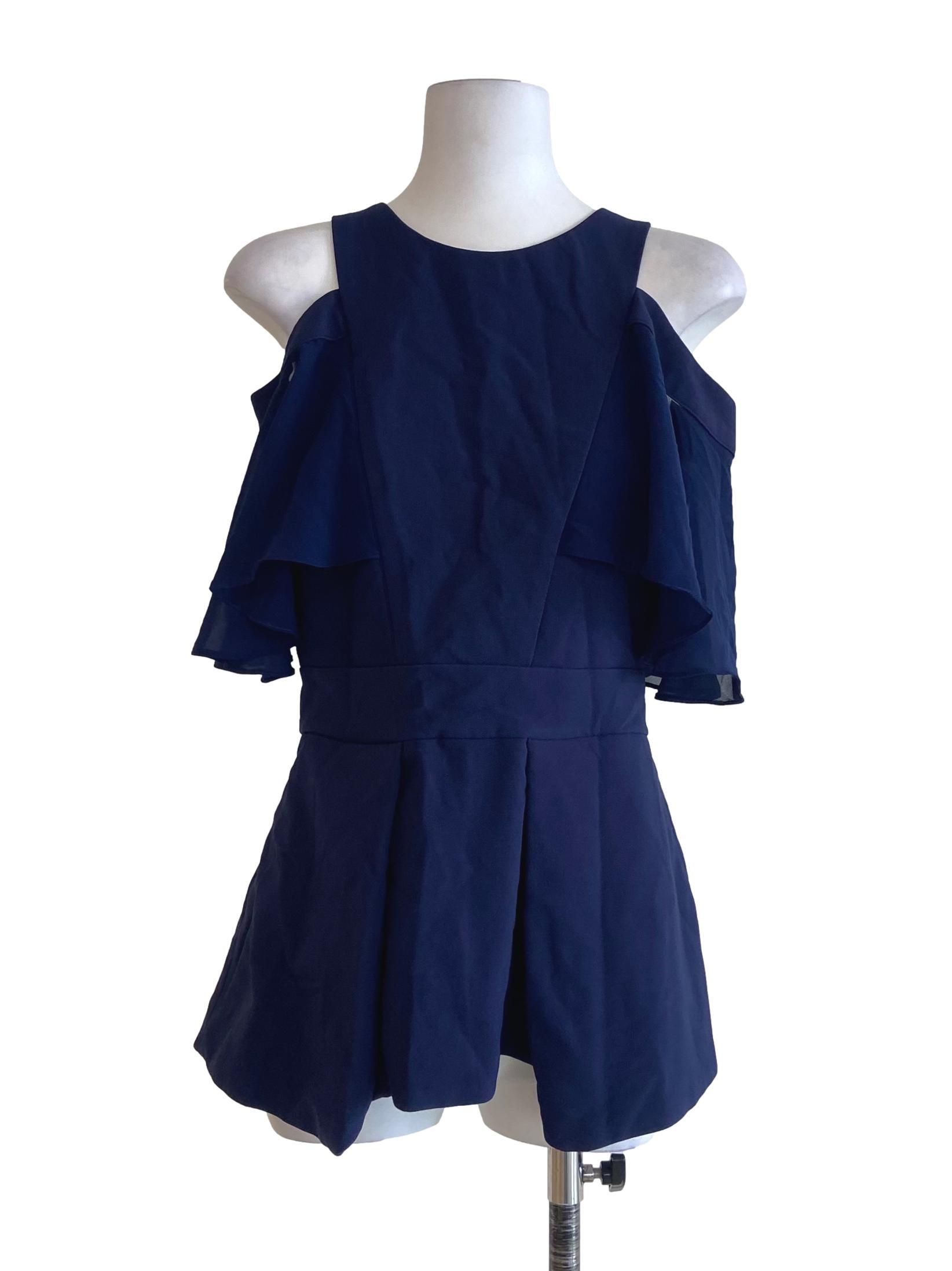 Navy Blue Drop Shoulder Mini Dress
