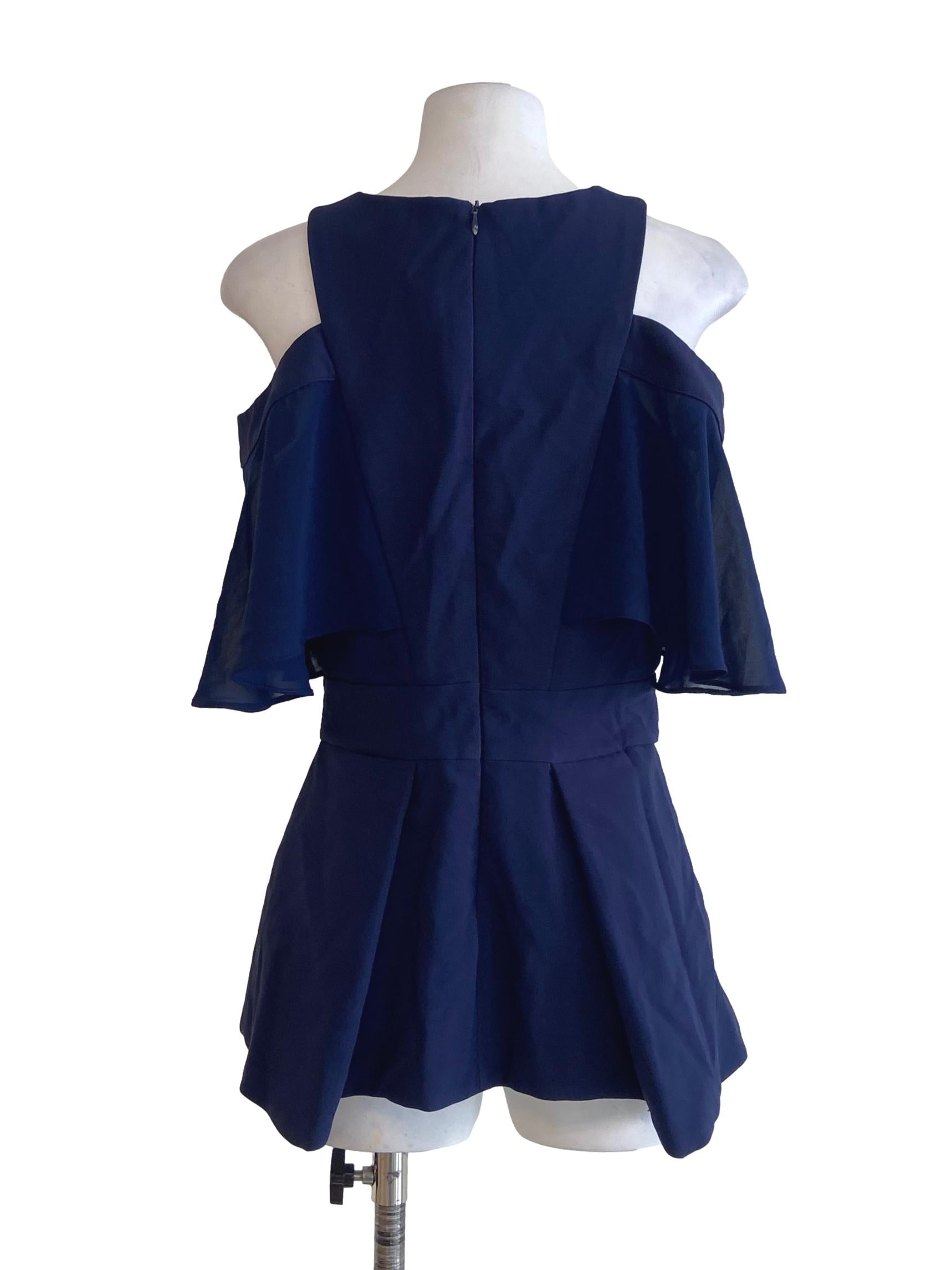 Navy Blue Drop Shoulder Mini Dress