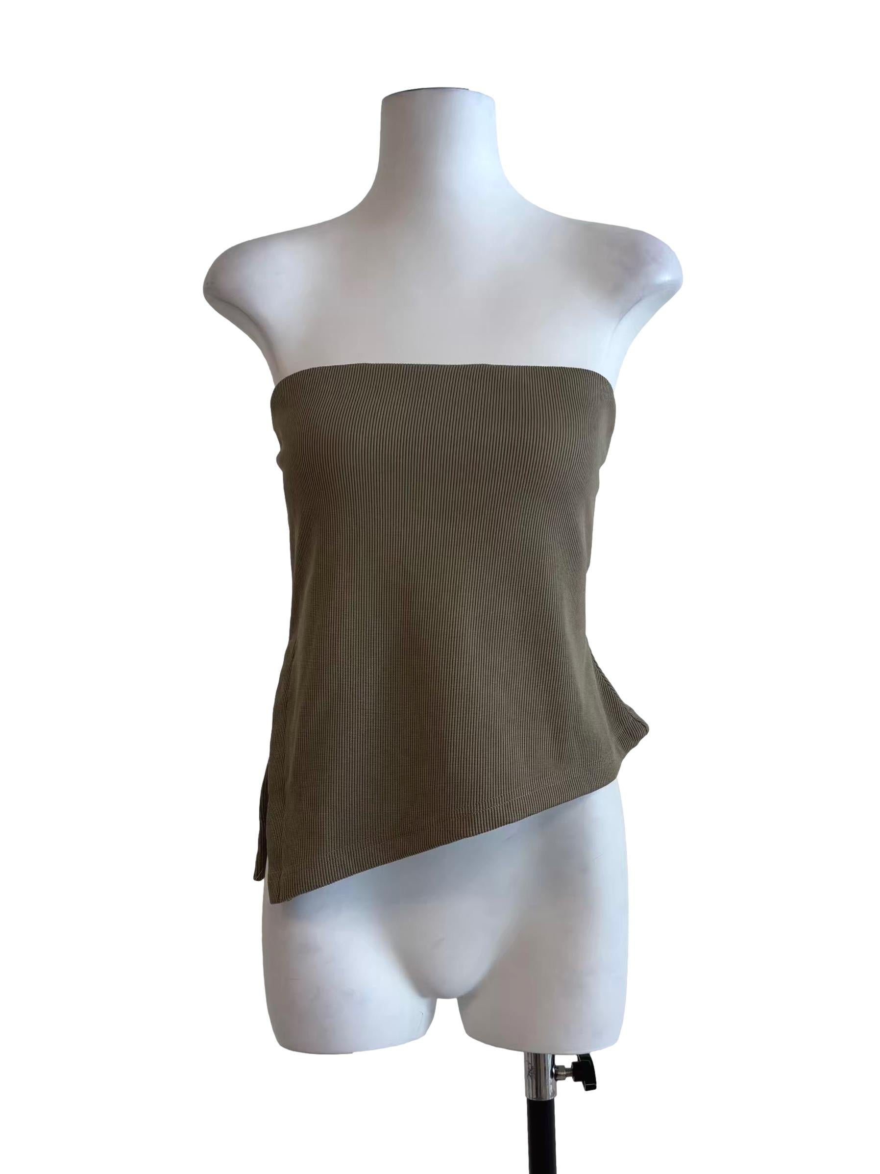 Moss Green Strapless Triangle Top
