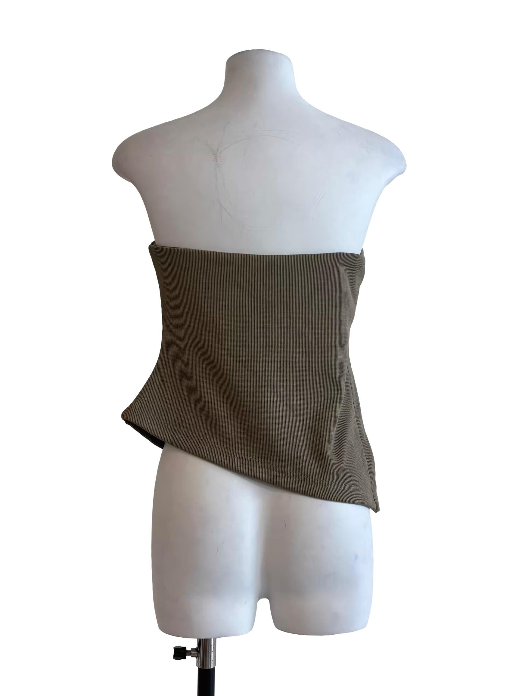 Moss Green Strapless Triangle Top