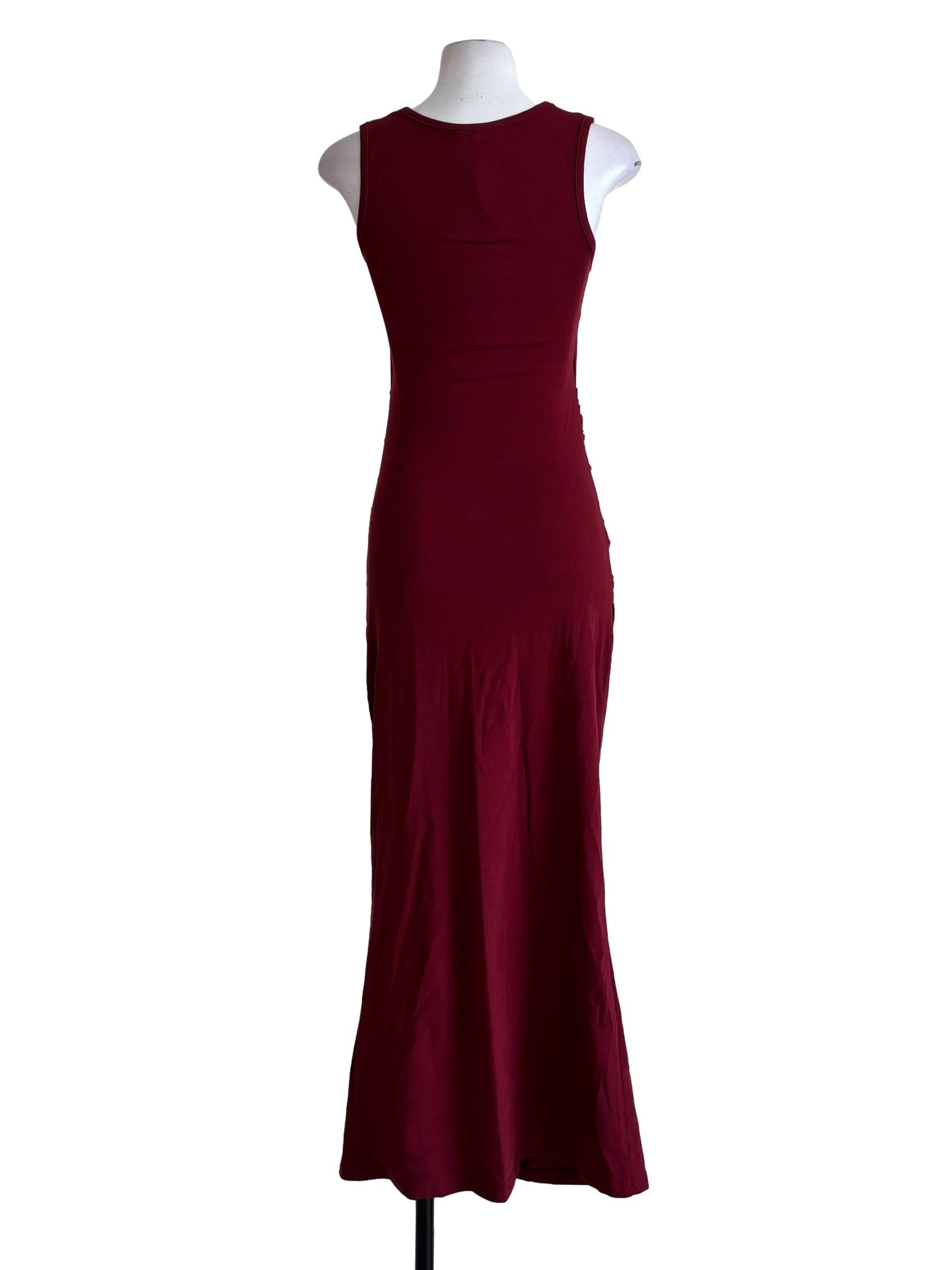 Carmine Red Queen Anne Bodycon Dress