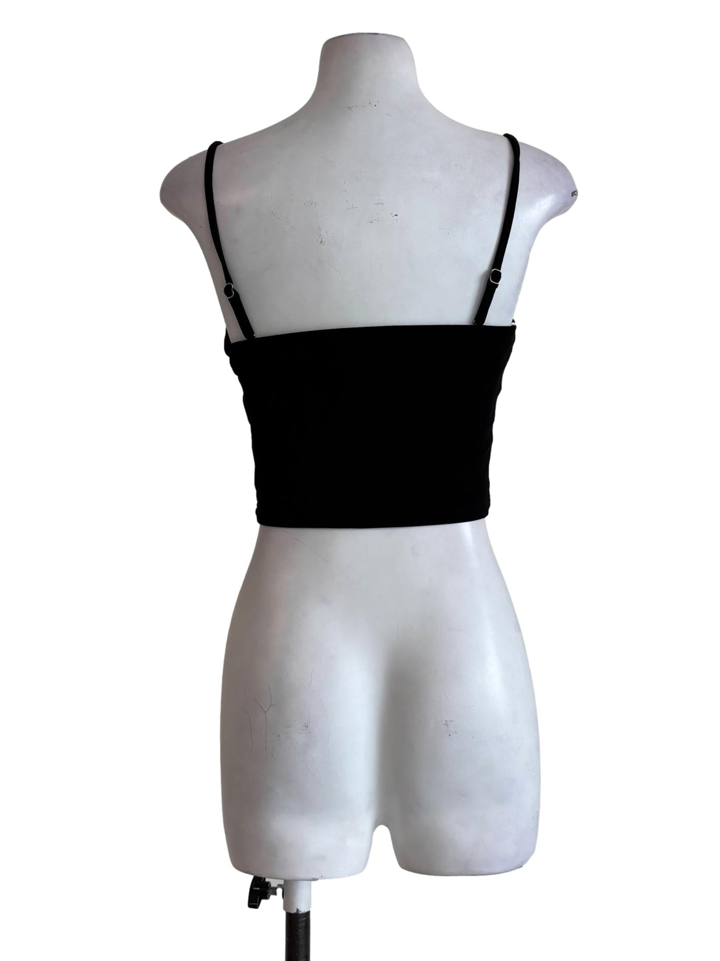 Soft Black Padded Camisole Crop Top