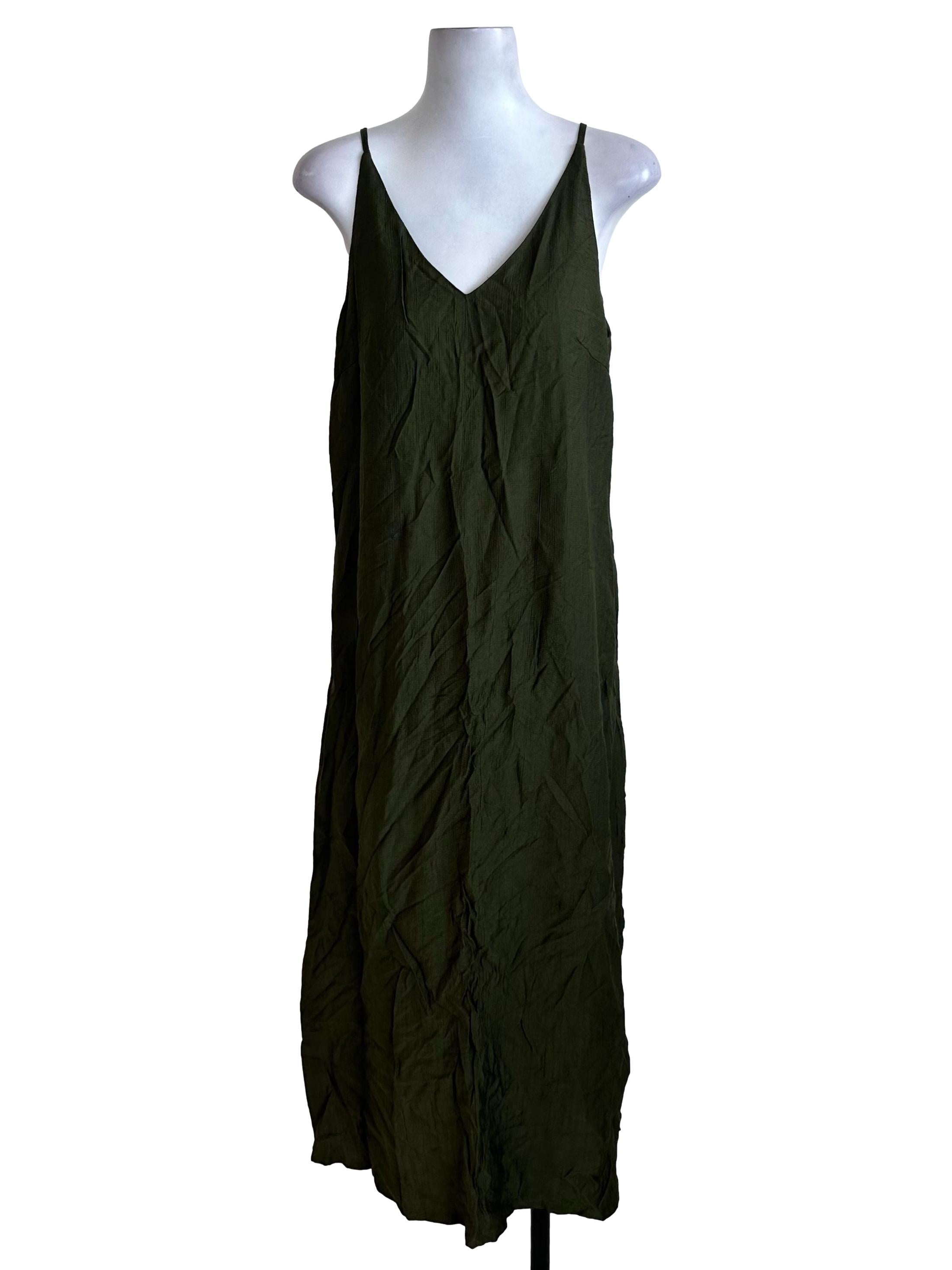 Seaweed Green V Neck Dress