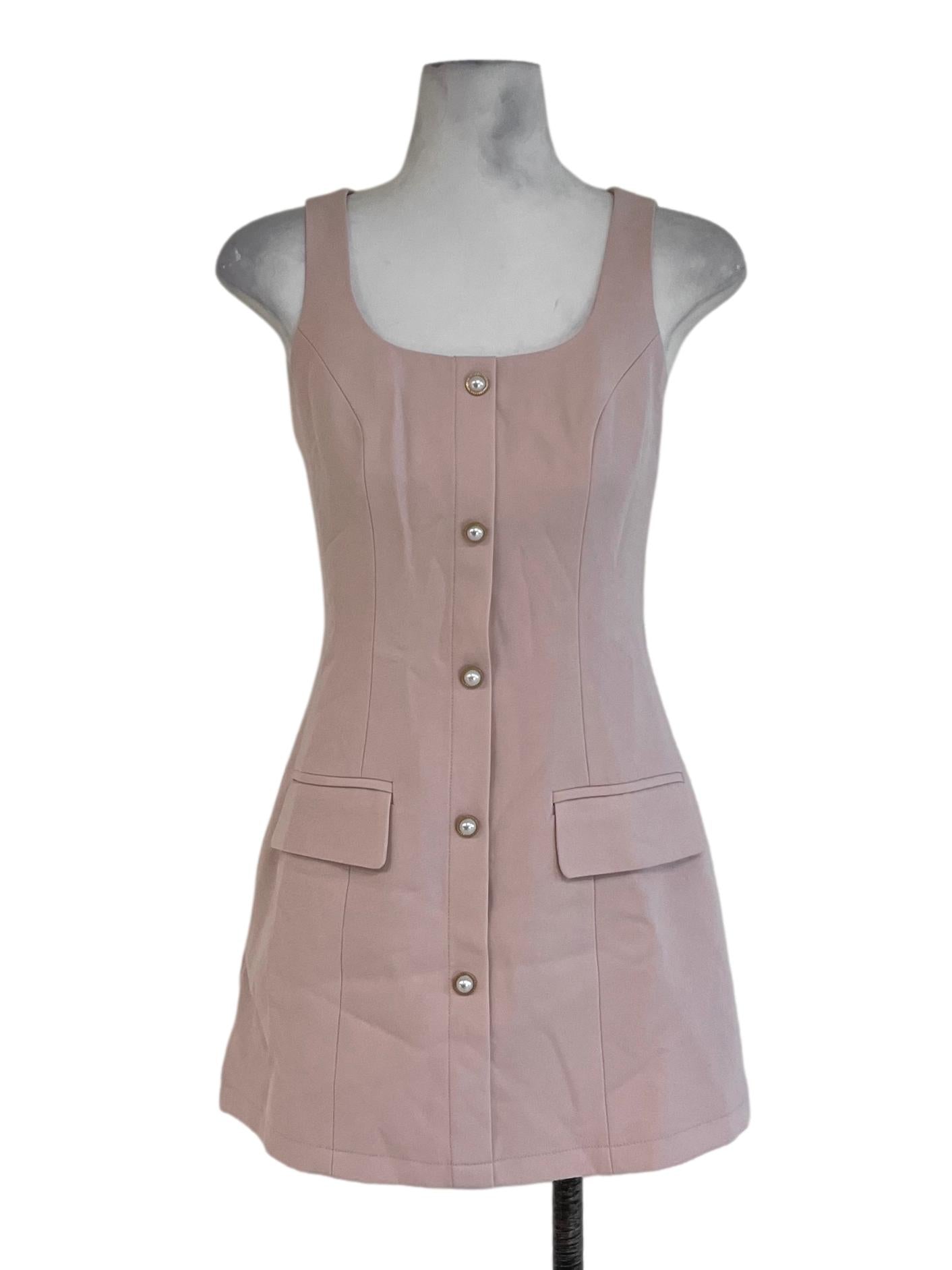 Blush Pink Scoop Neckline Sheath Dress