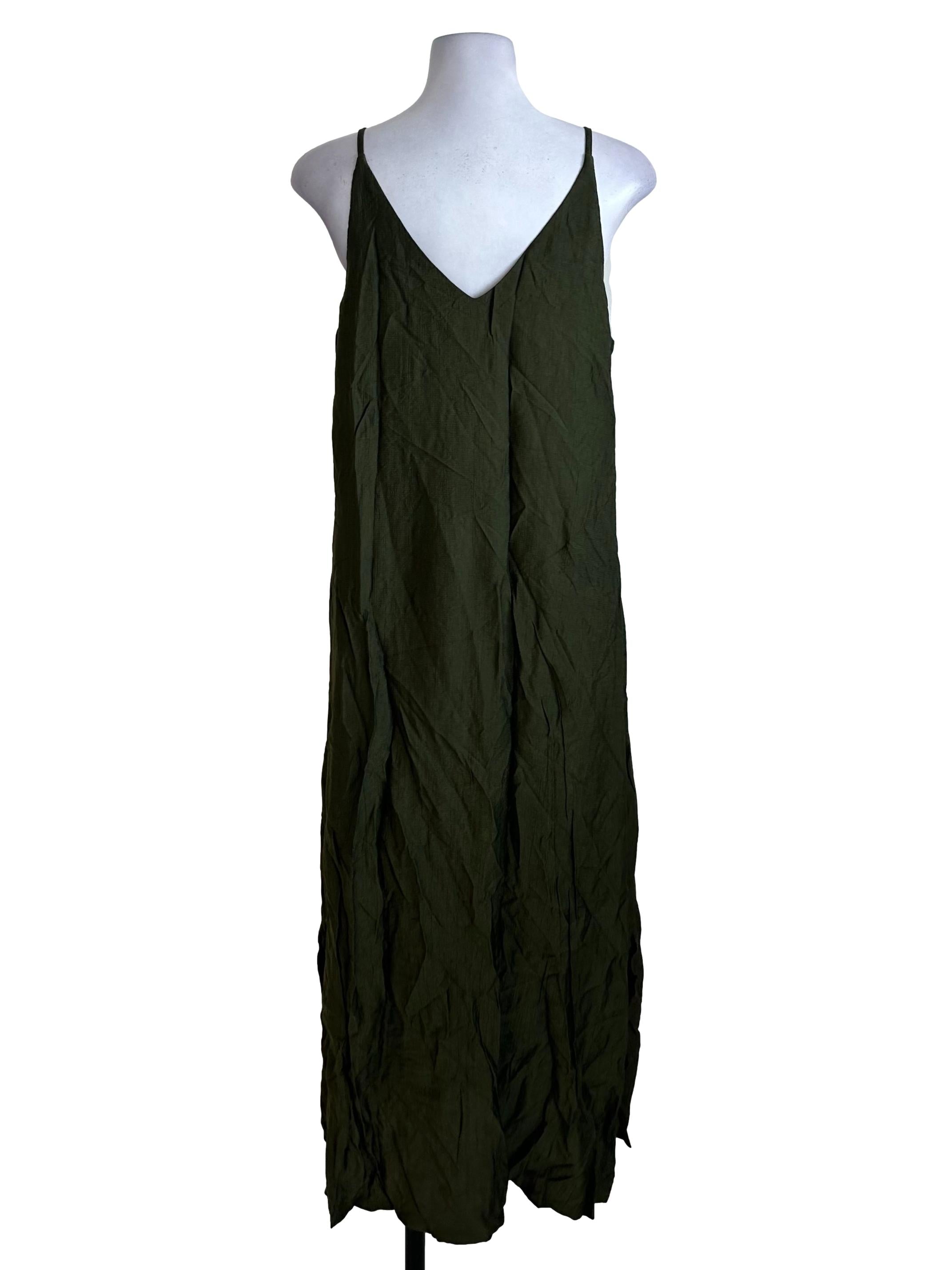 Seaweed Green V Neck Dress