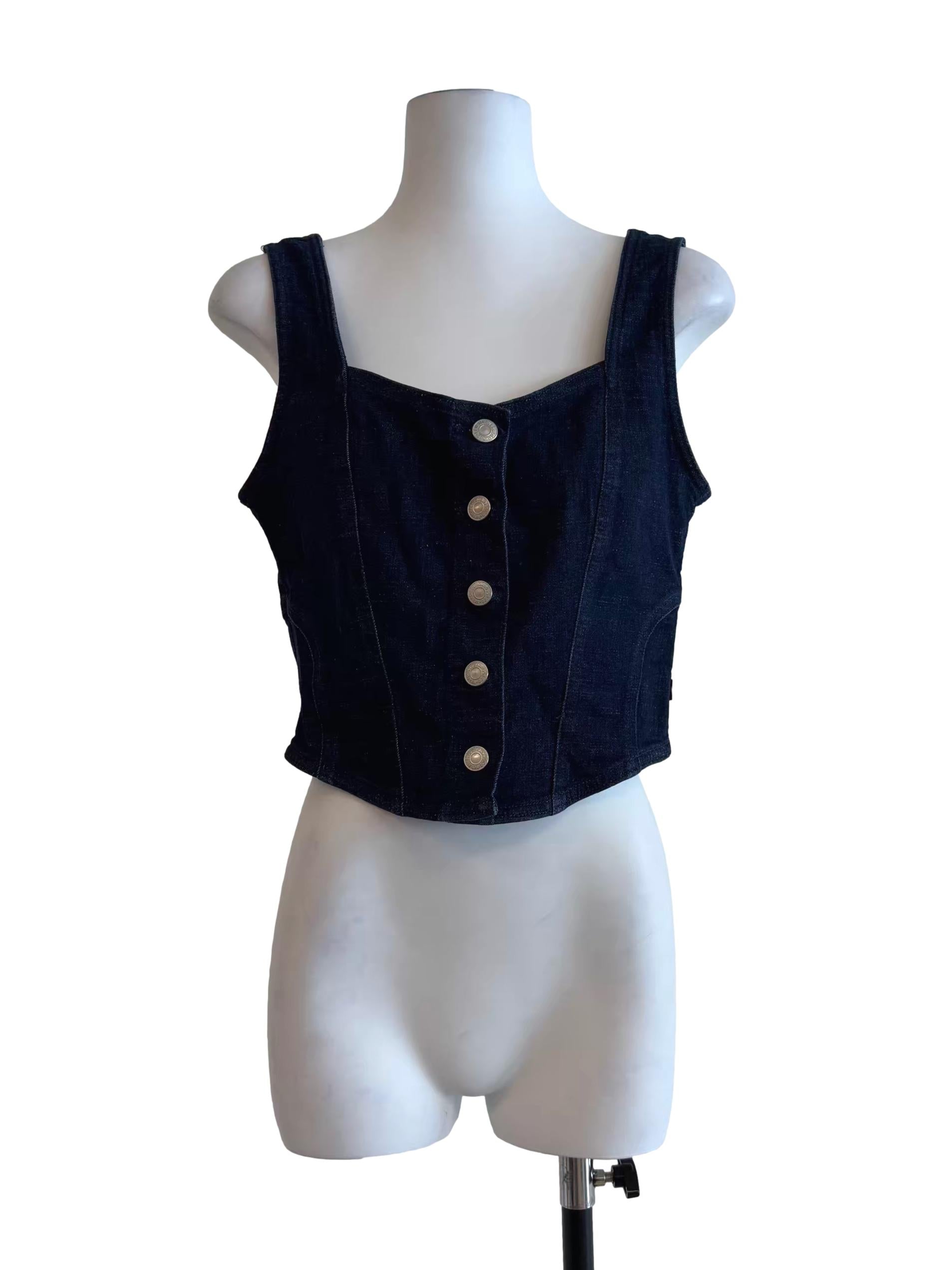 Denim Blue Buttoned Top