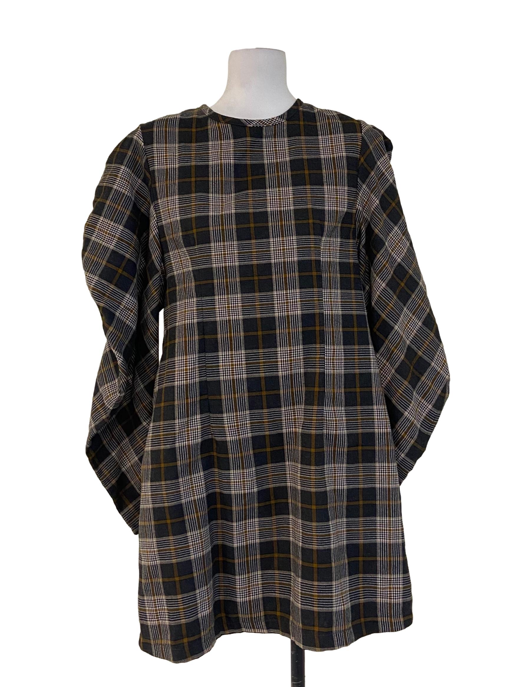 Brown & Black Tartan Shift Dress