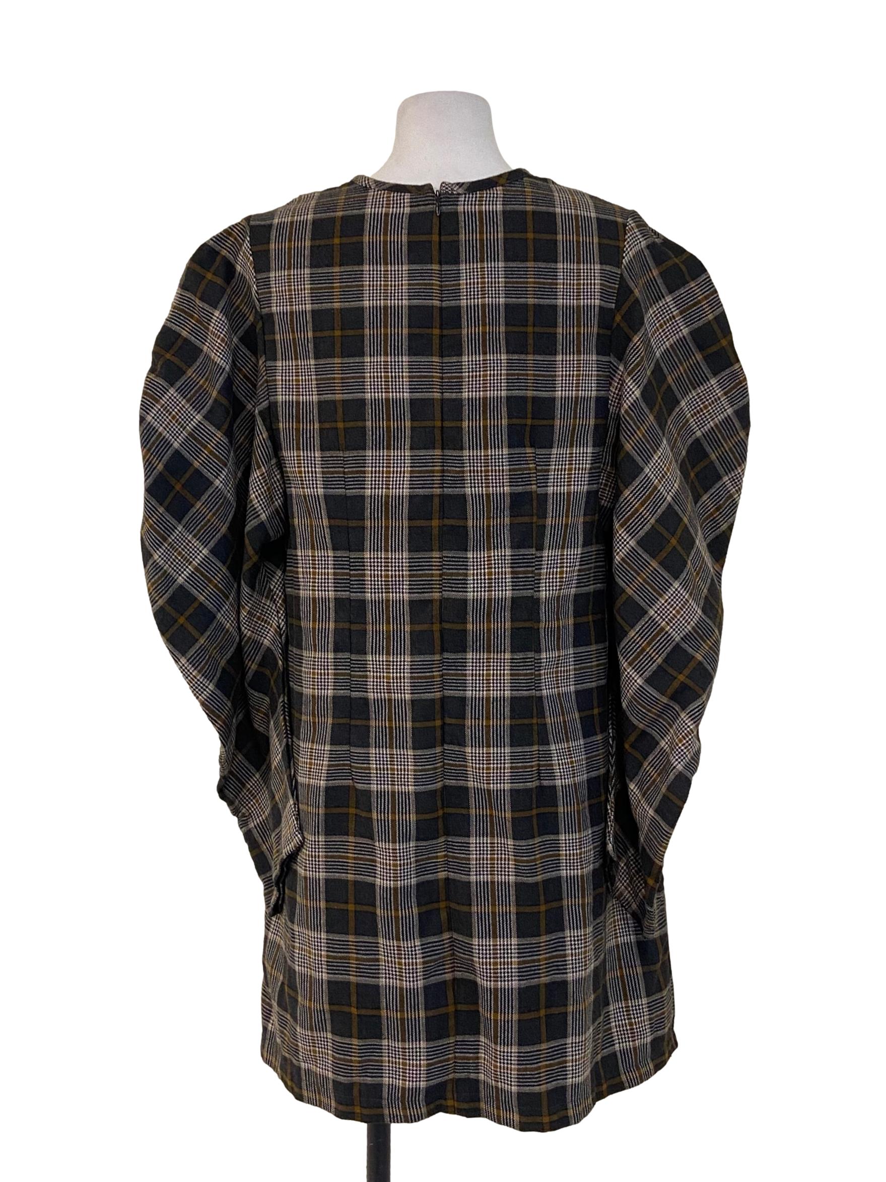 Brown & Black Tartan Shift Dress
