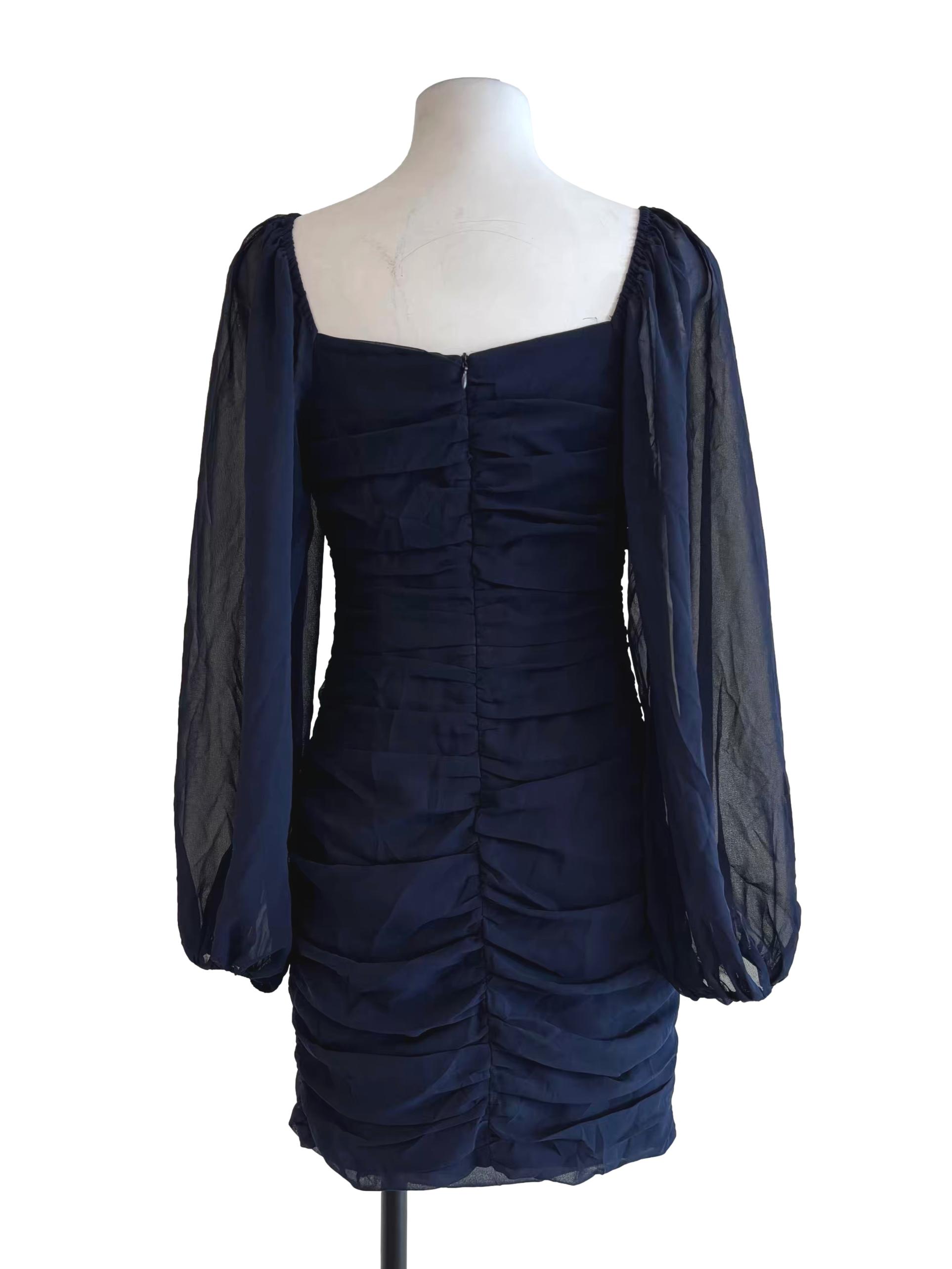Navy Blue Princess Cut Bodycon Dress