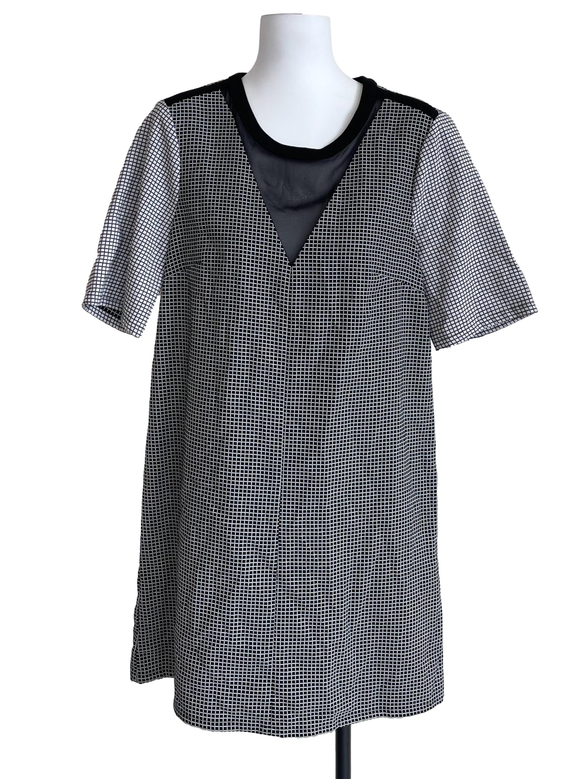 Black & White Graph Baggy Tee Dress