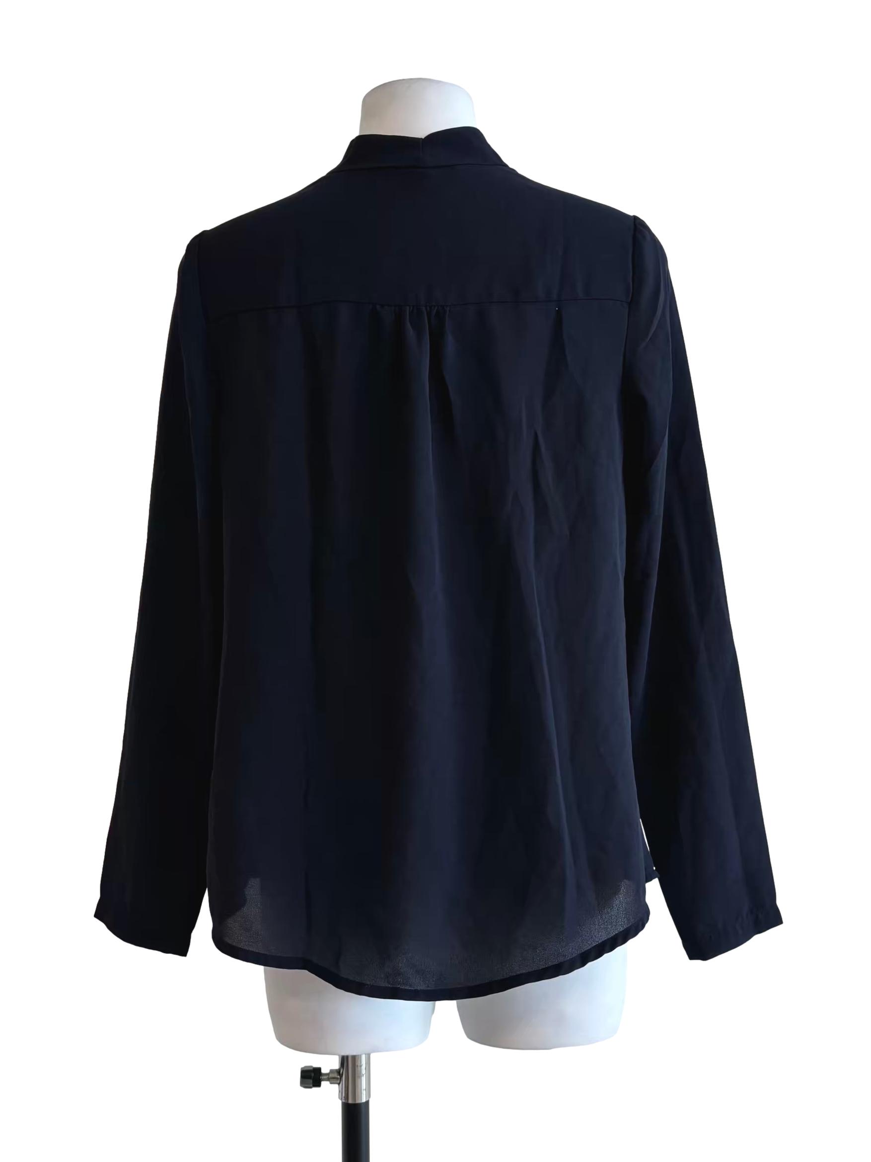 Midnight Blue Buttoned Blouse