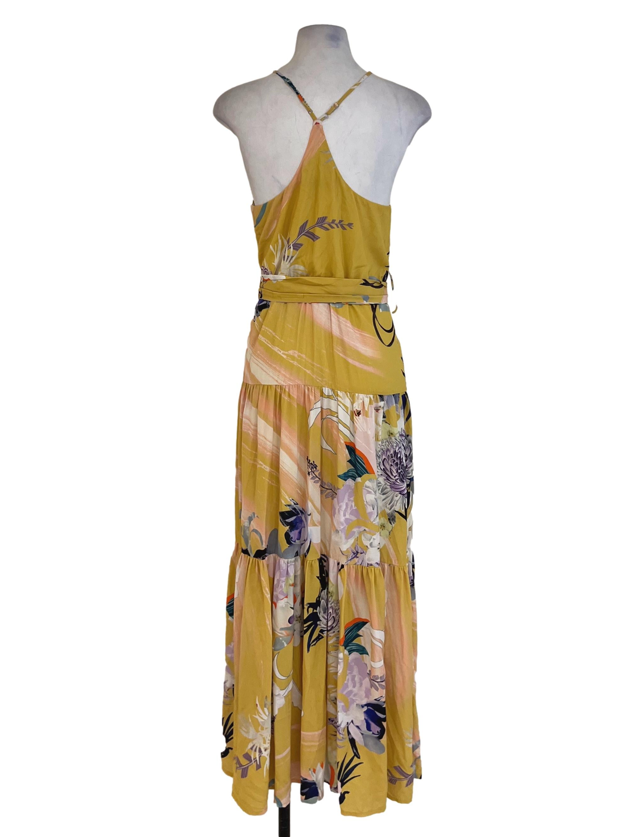 Yellow Floral A-Line Dress
