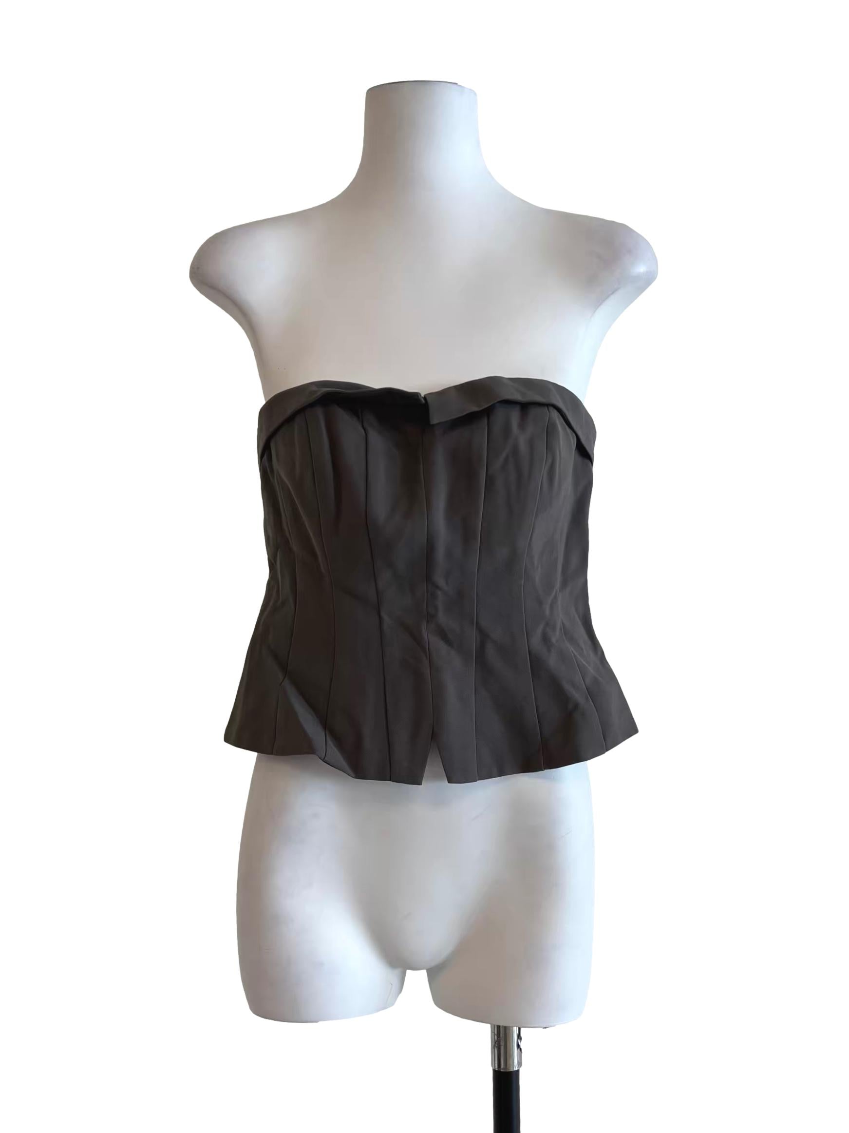 Ebony Grey Strapless Top