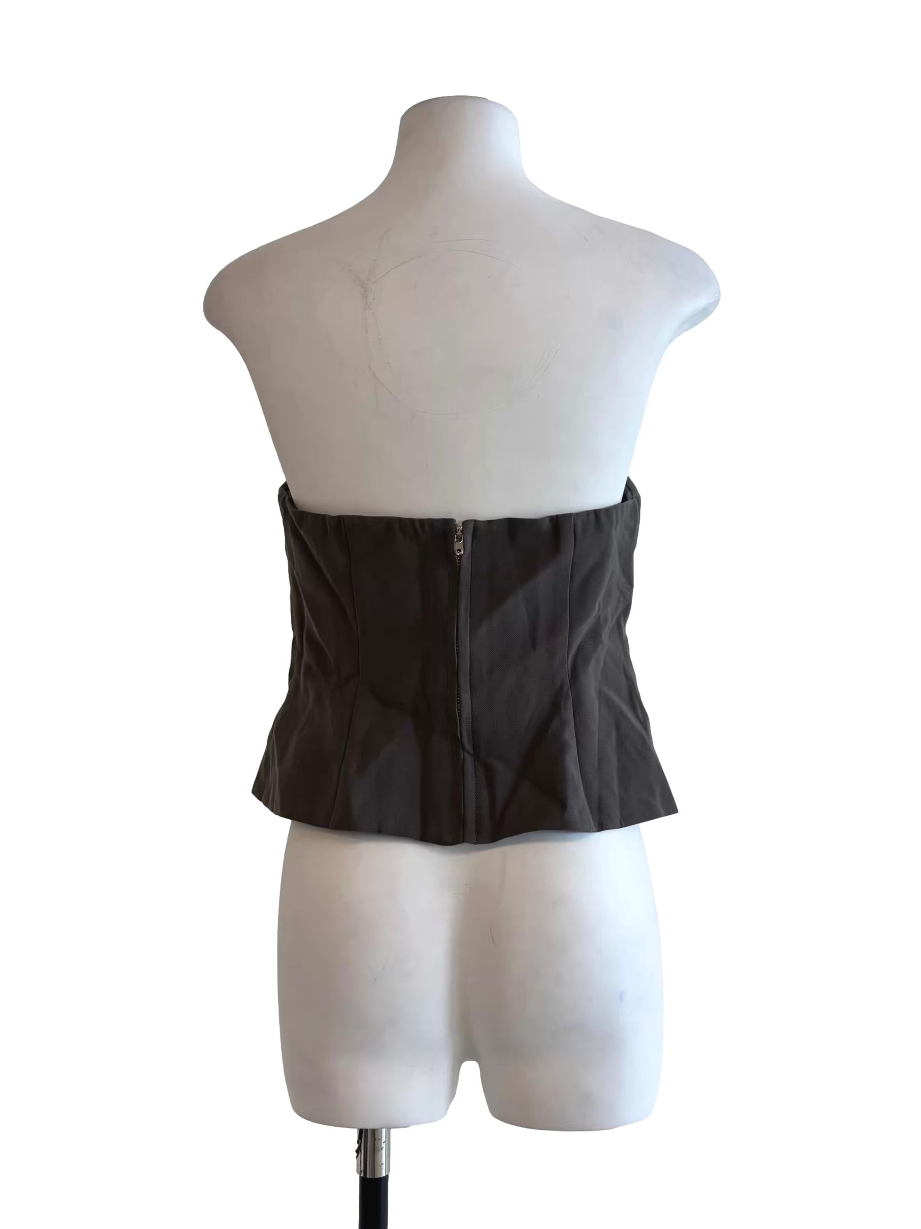 Ebony Grey Strapless Top